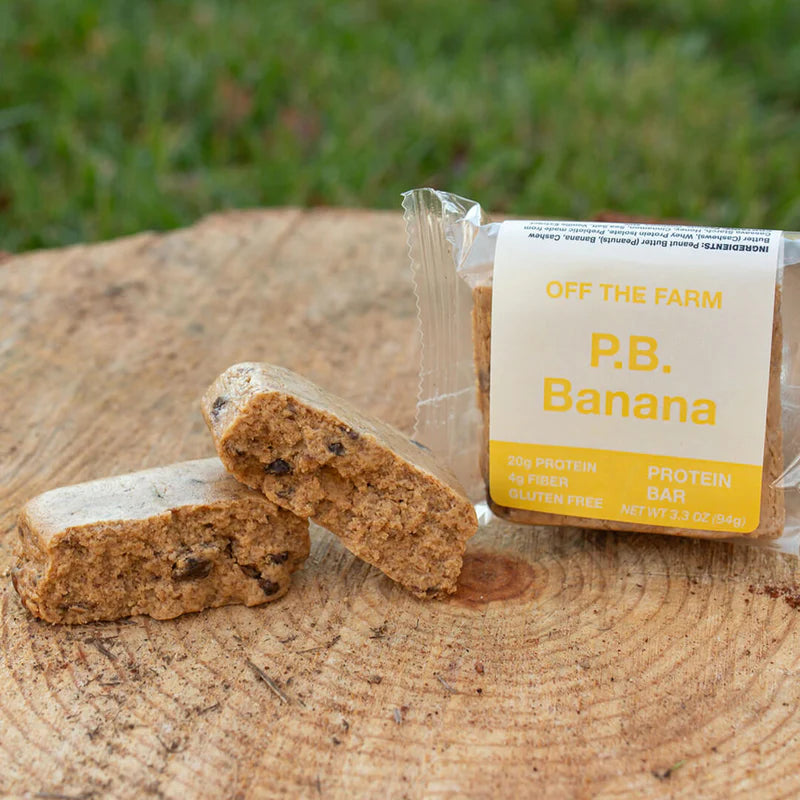 Off The Farm Peanut Butter Banana Protein Bar 12ct - swiig