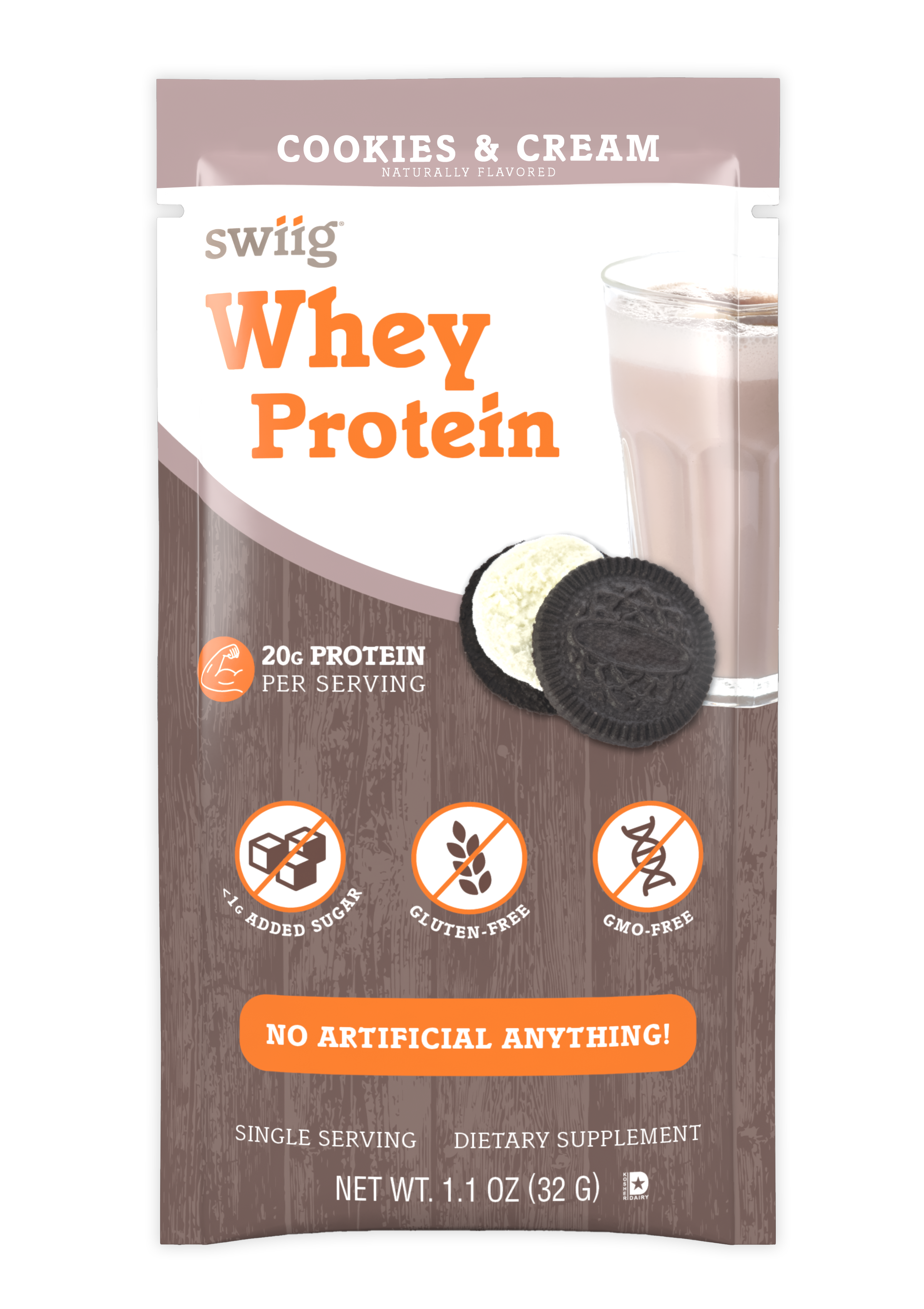 *swiig Single Serve Whey Cookies & Cream 10pk