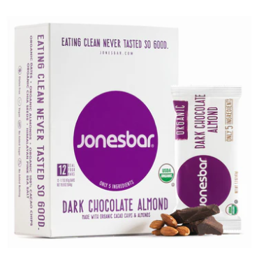Jones Bar Organic Dark Chocolate Almond - 12ct - swiig