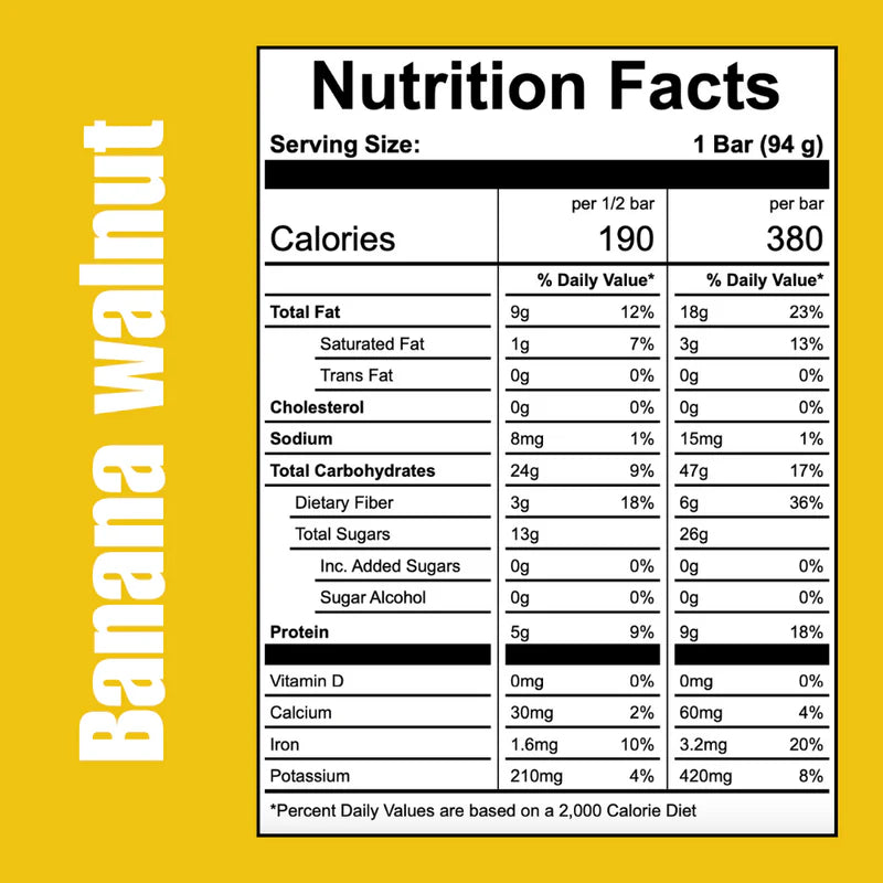 Off The Farm Banana Walnut Energy Bar 12ct