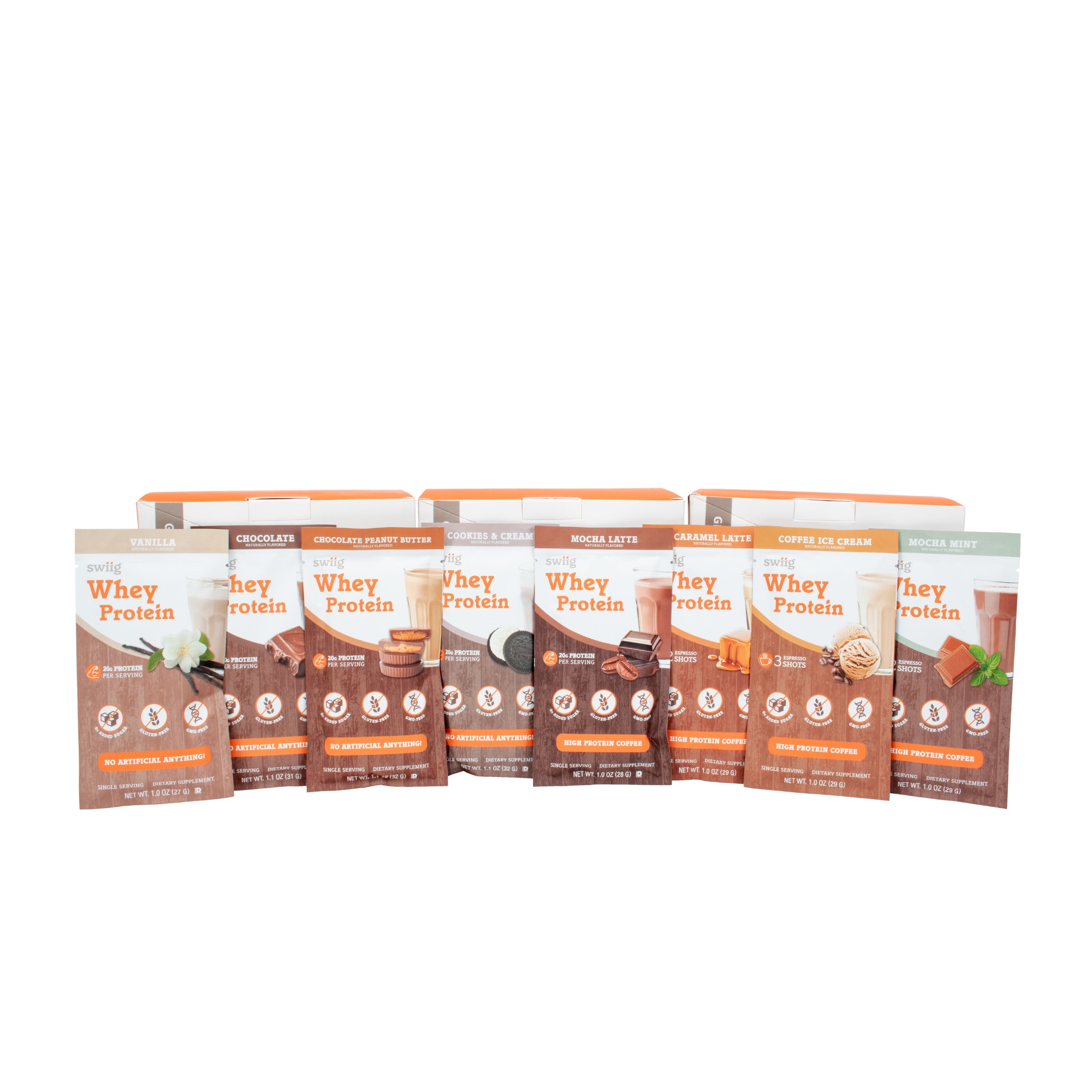 swiig Single Serve Whey Caramel Latte 10pk
