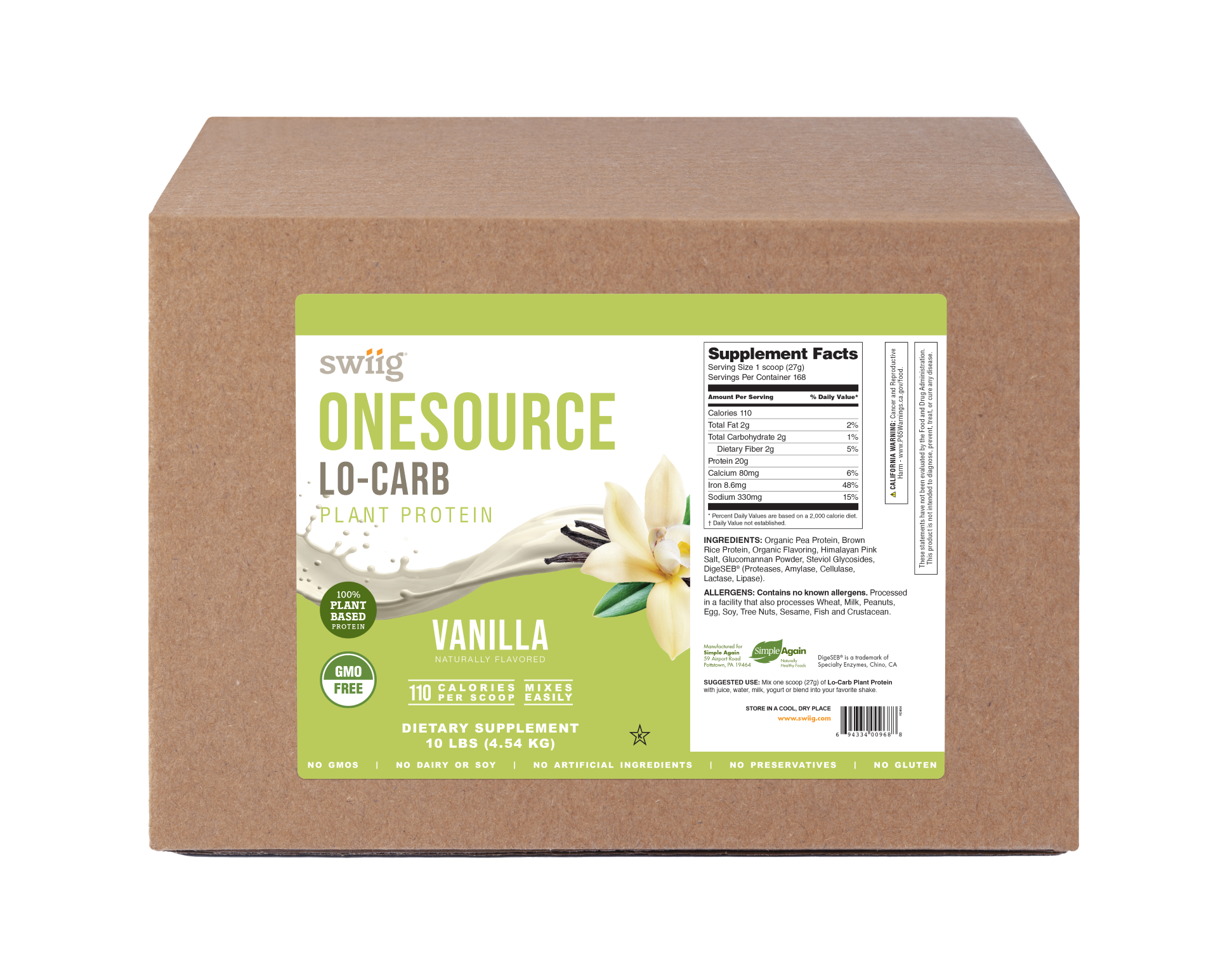 OneSource LoCarb Plant Vanilla 10lb