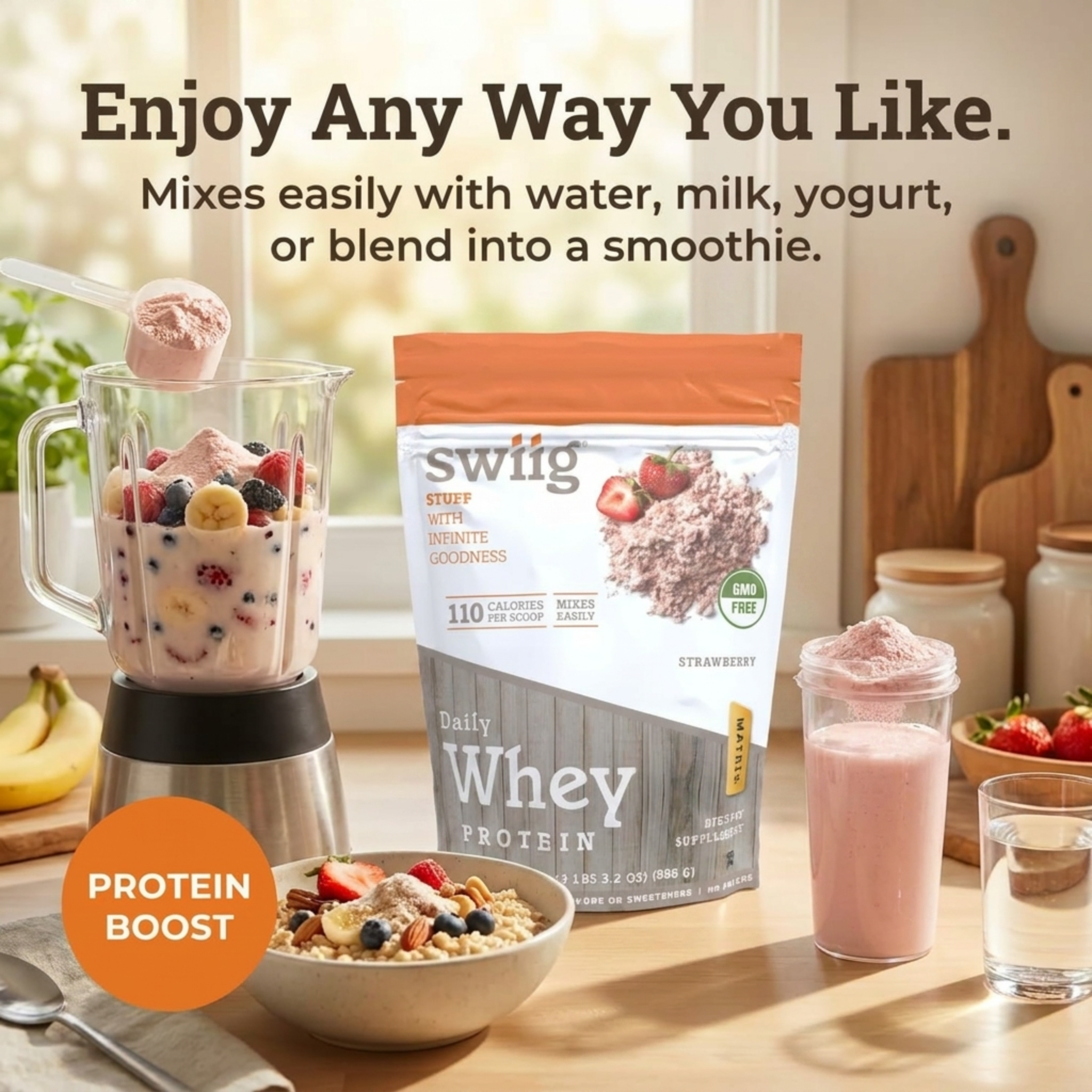 Strawberry Daily Whey Protein Matrix - swiig