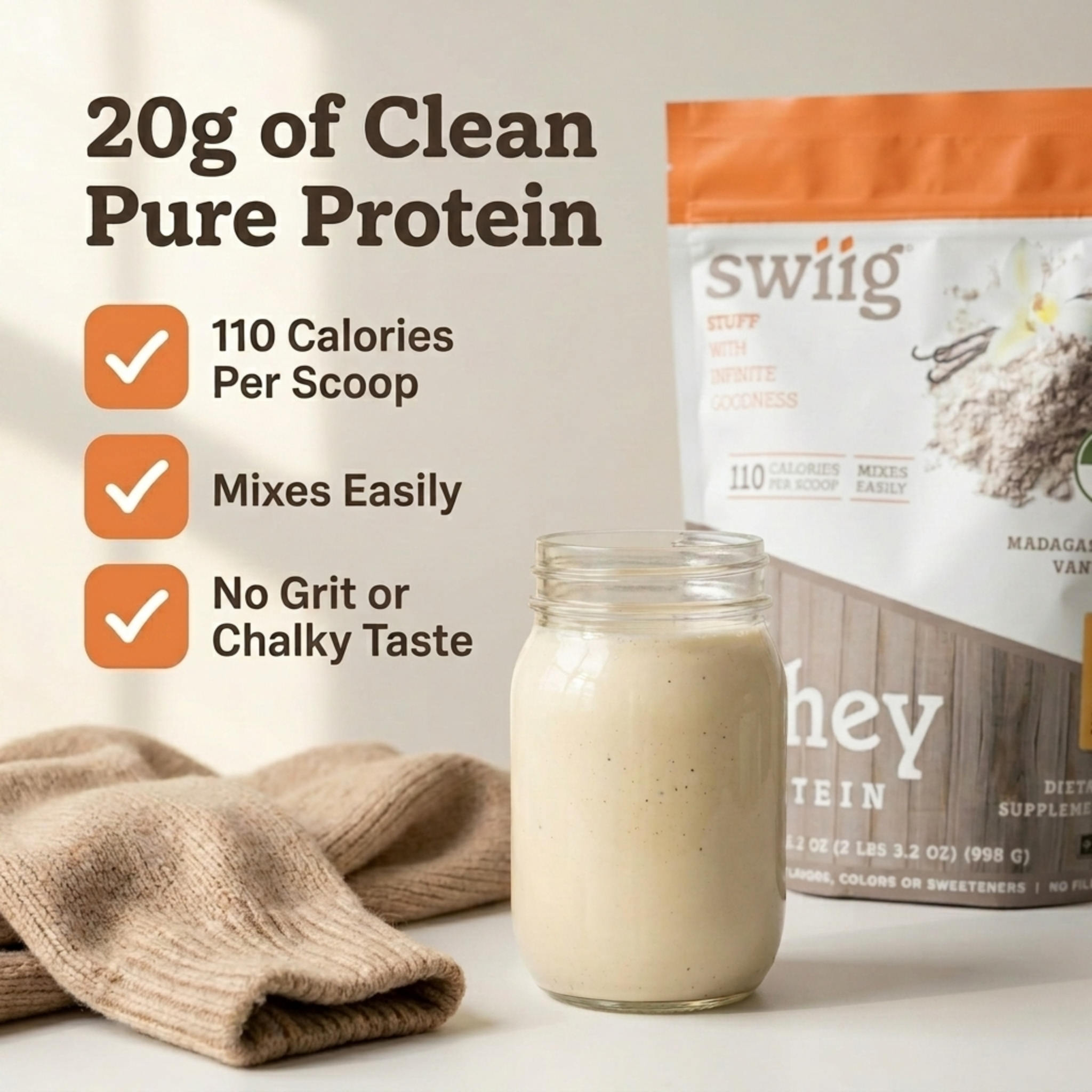 Vanilla Daily Whey Protein Matrix - swiig