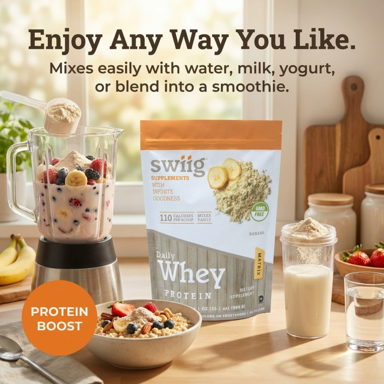 Banana Daily Whey Protein Matrix - swiig