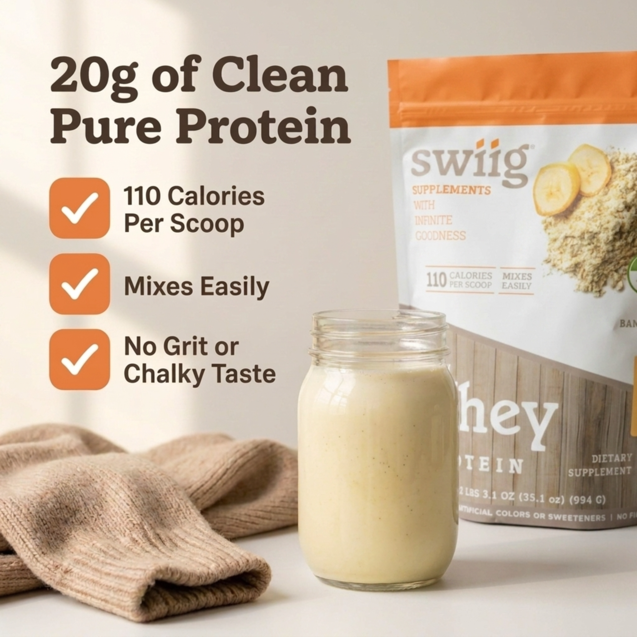 Banana Daily Whey Protein Matrix - swiig