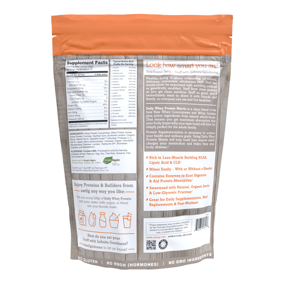 Chocolate Daily Whey Protein Matrix - swiig