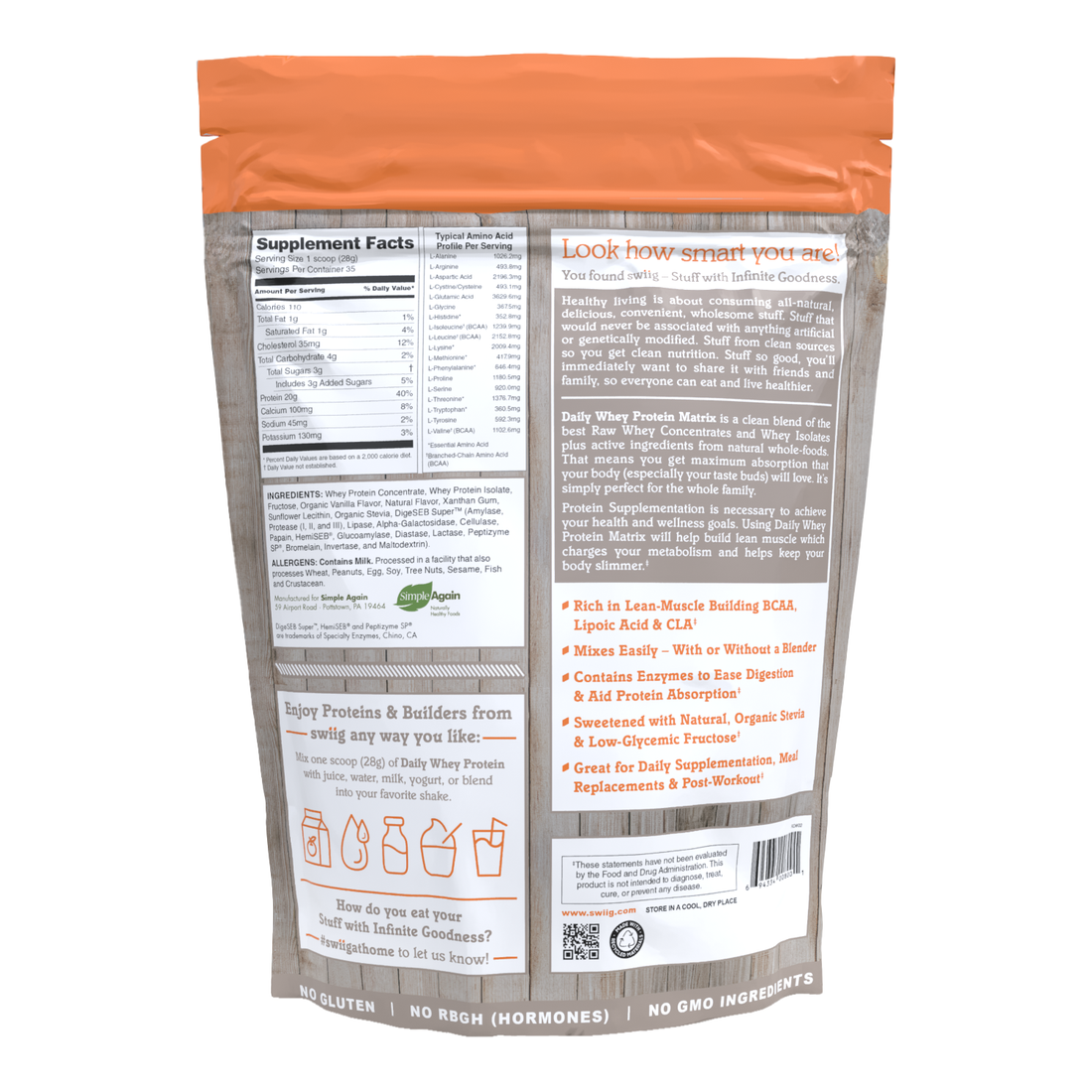 Vanilla Daily Whey Protein Matrix - swiig