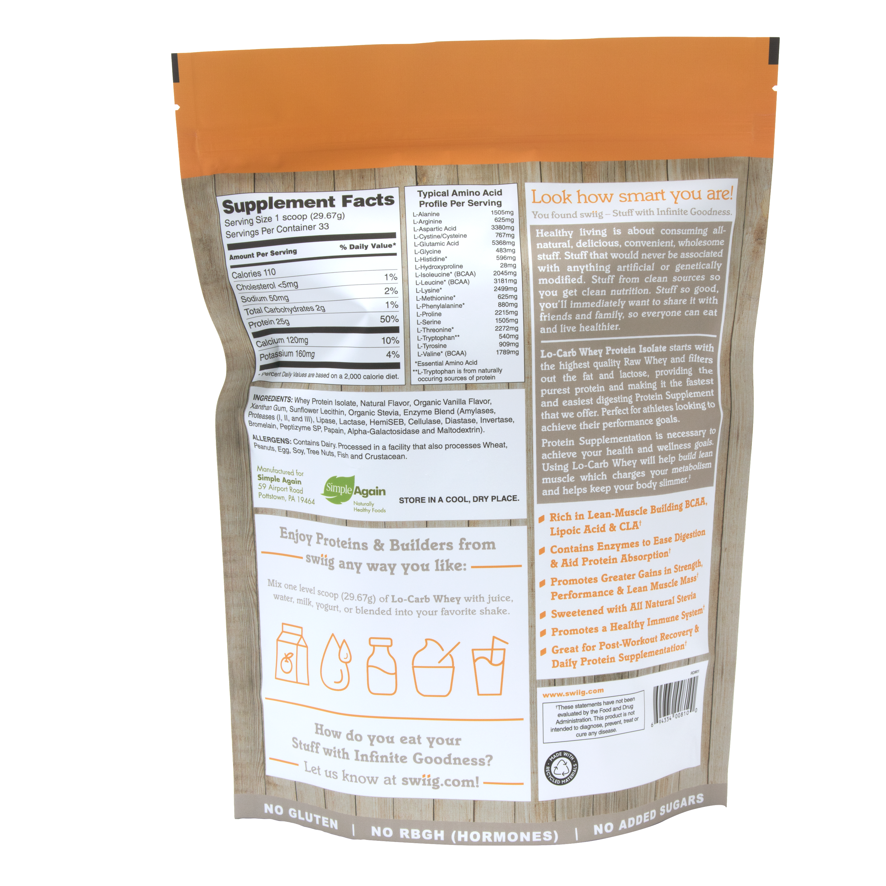 Vanilla Lo-Carb Whey Protein Isolate - swiig
