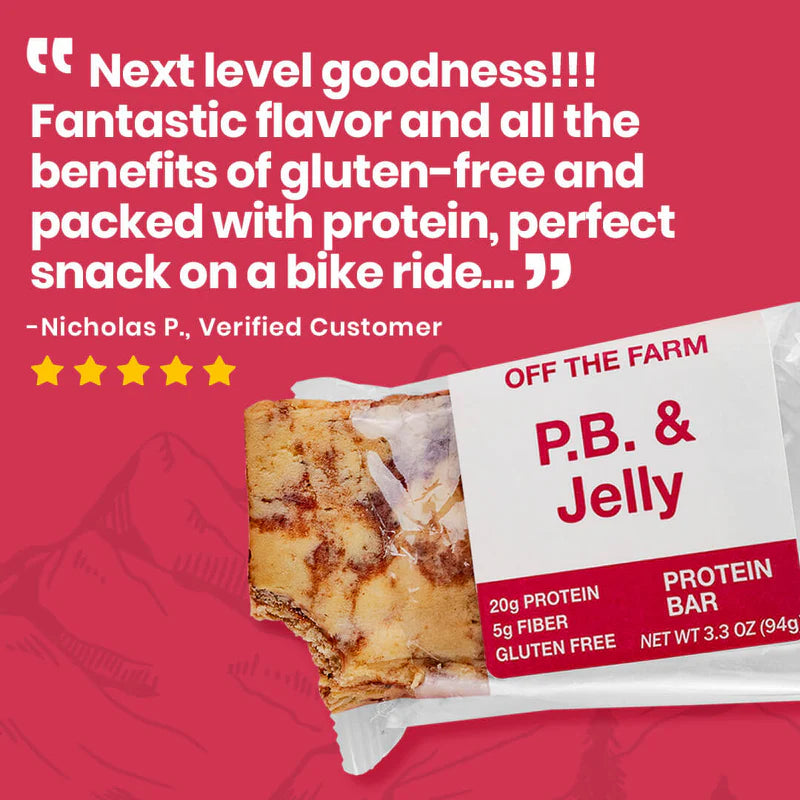Off The Farm Peanut Butter &amp; Jelly Protein Bar 12ct