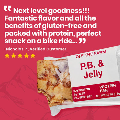 Off The Farm Peanut Butter &amp; Jelly Protein Bar 12ct