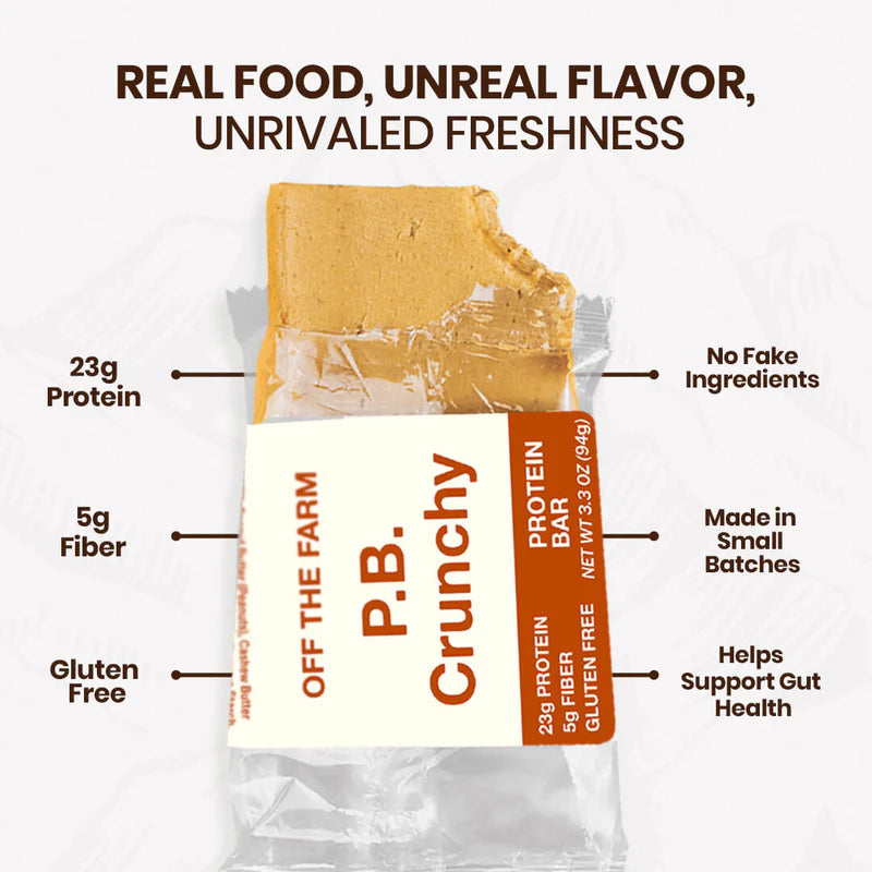 Off The Farm Peanut Butter Crunchy Protein Bar 12ct