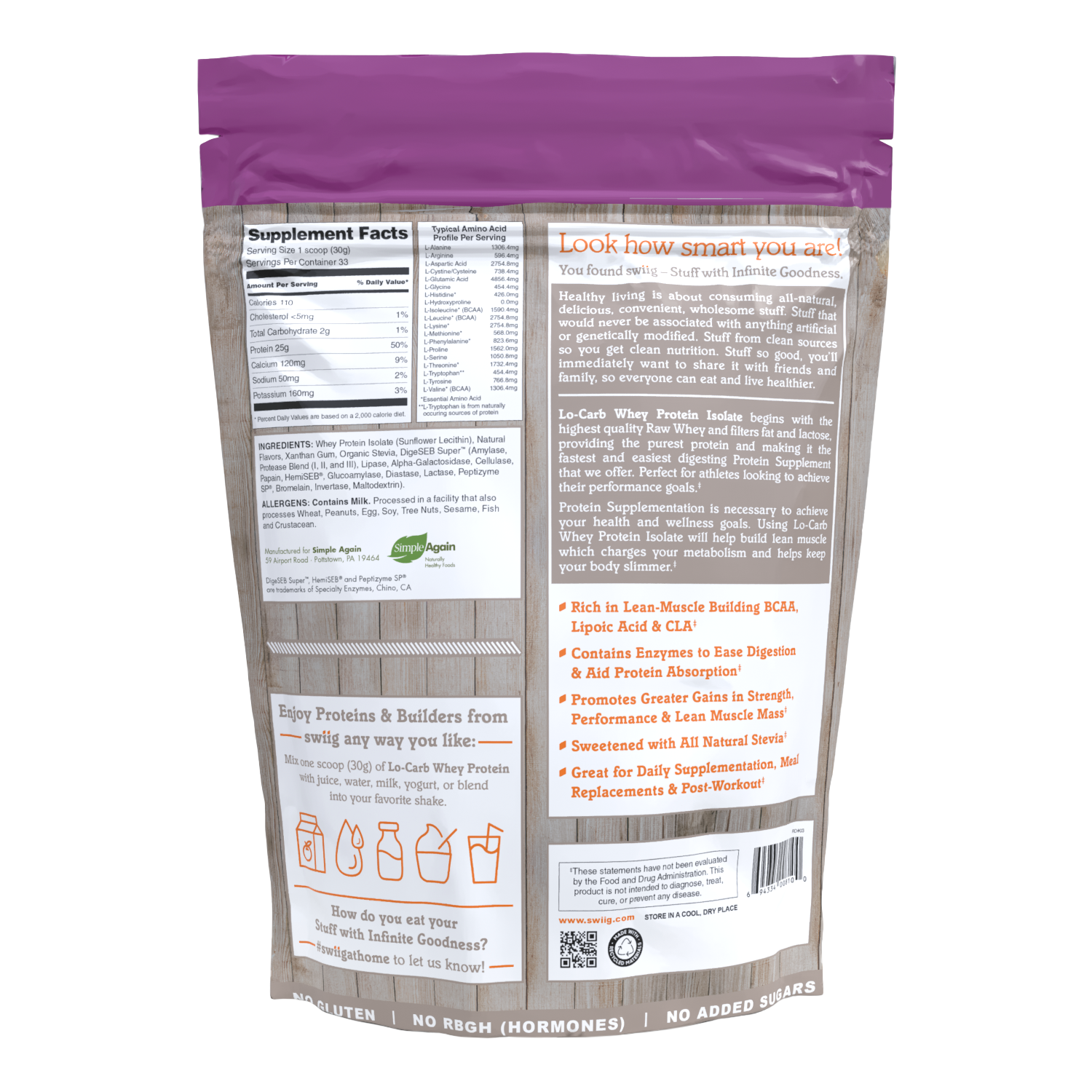 Vanilla Lo-Carb Whey Protein Isolate - swiig