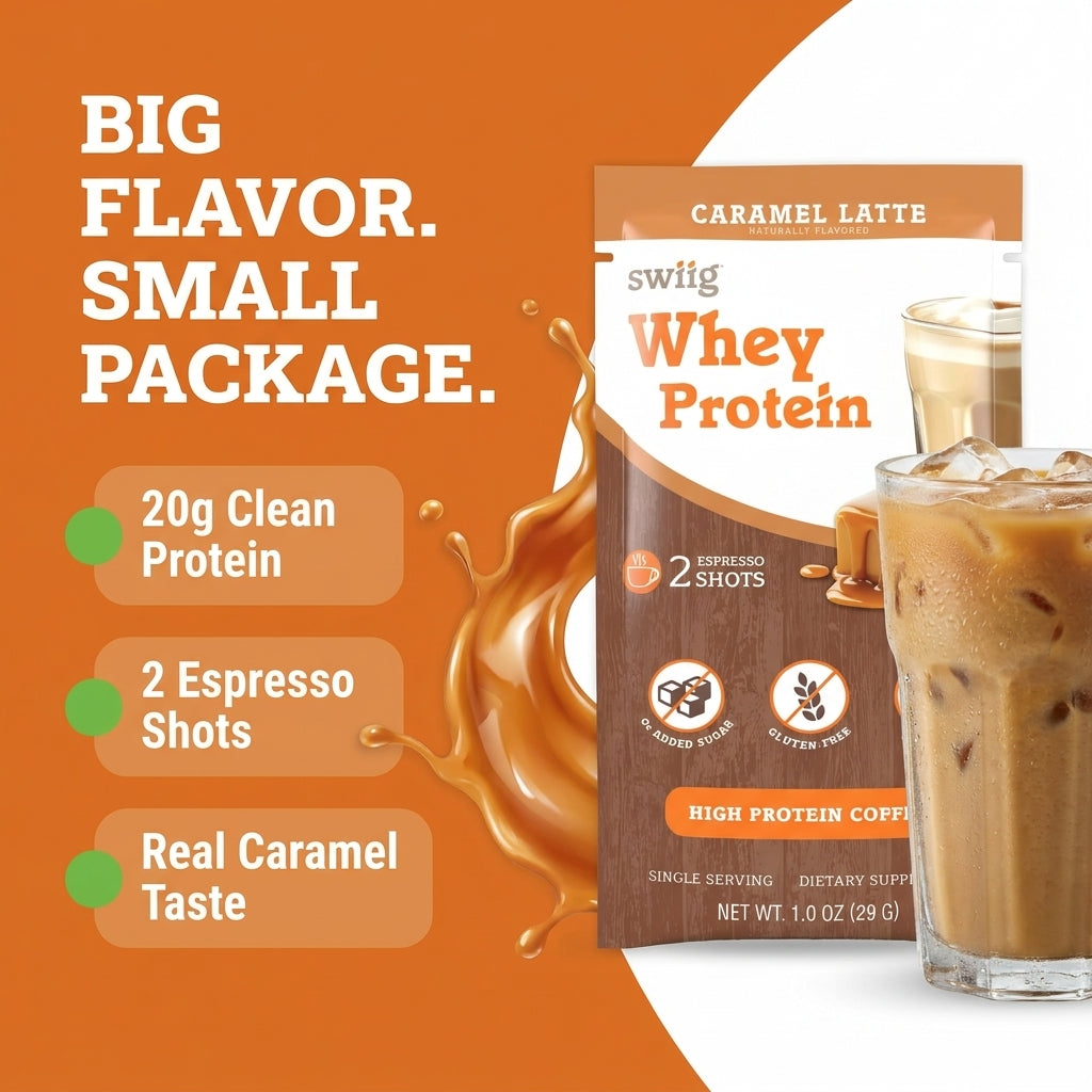 swiig Single Serve Whey Caramel Latte 10pk - swiig