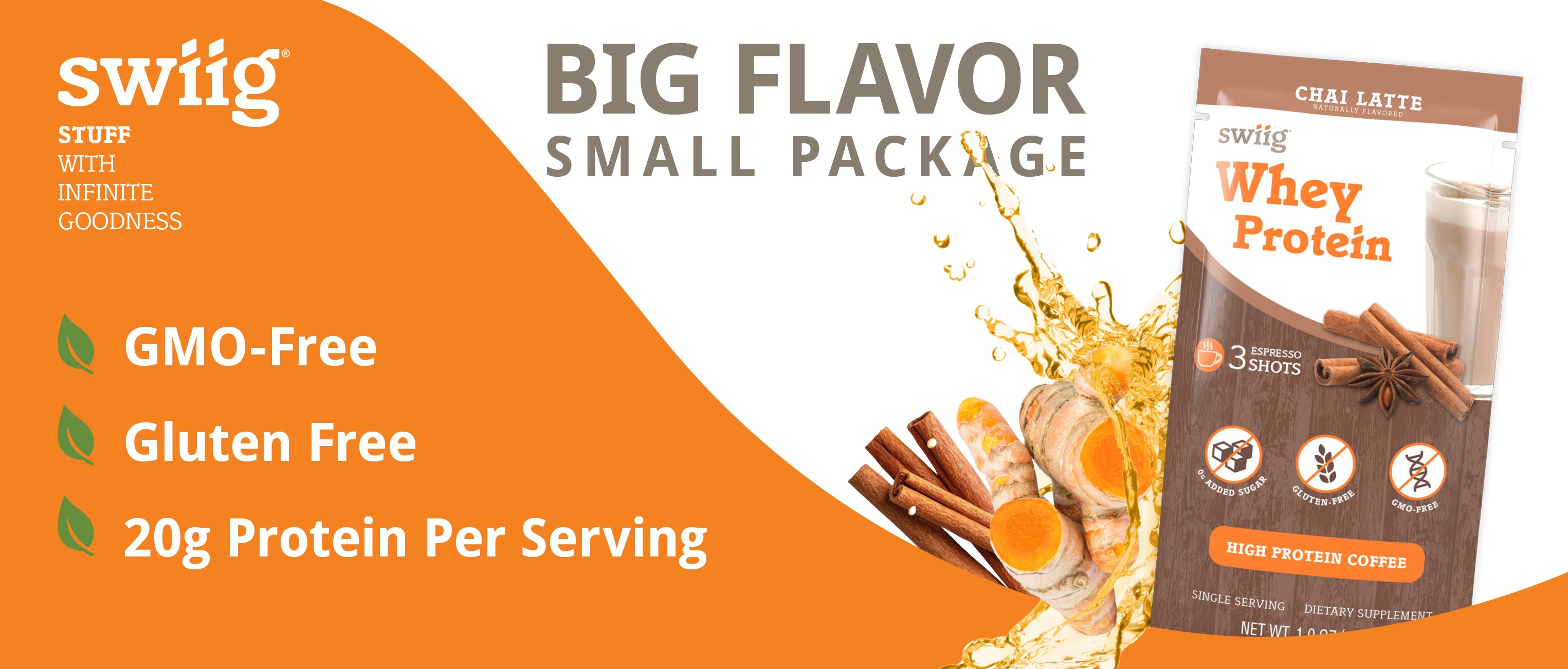 swiig Single Serve Whey Chai Latte 10pk