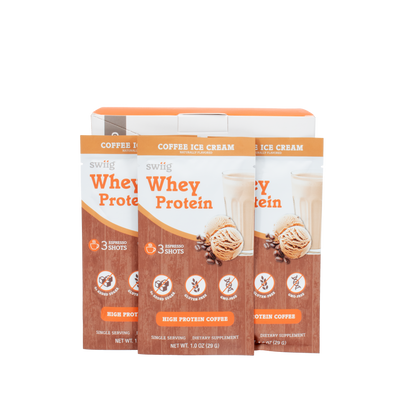 swiig Whey Protein packaging on a white background