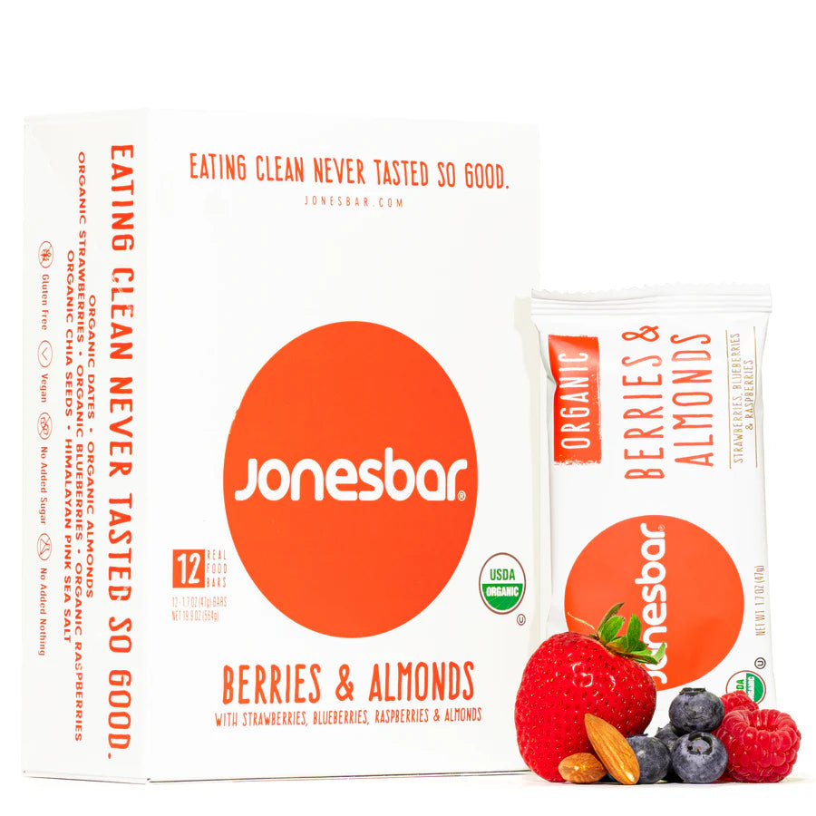 Jones Bar Organic Berries &amp; Almonds - 12ct - swiig