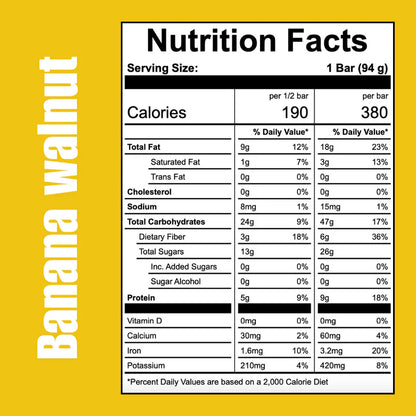 Off The Farm Banana Walnut Energy Bar 12ct