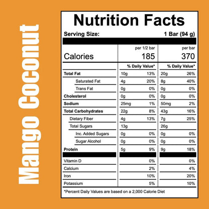 Off The Farm Mango Coconut Energy Bar 12ct