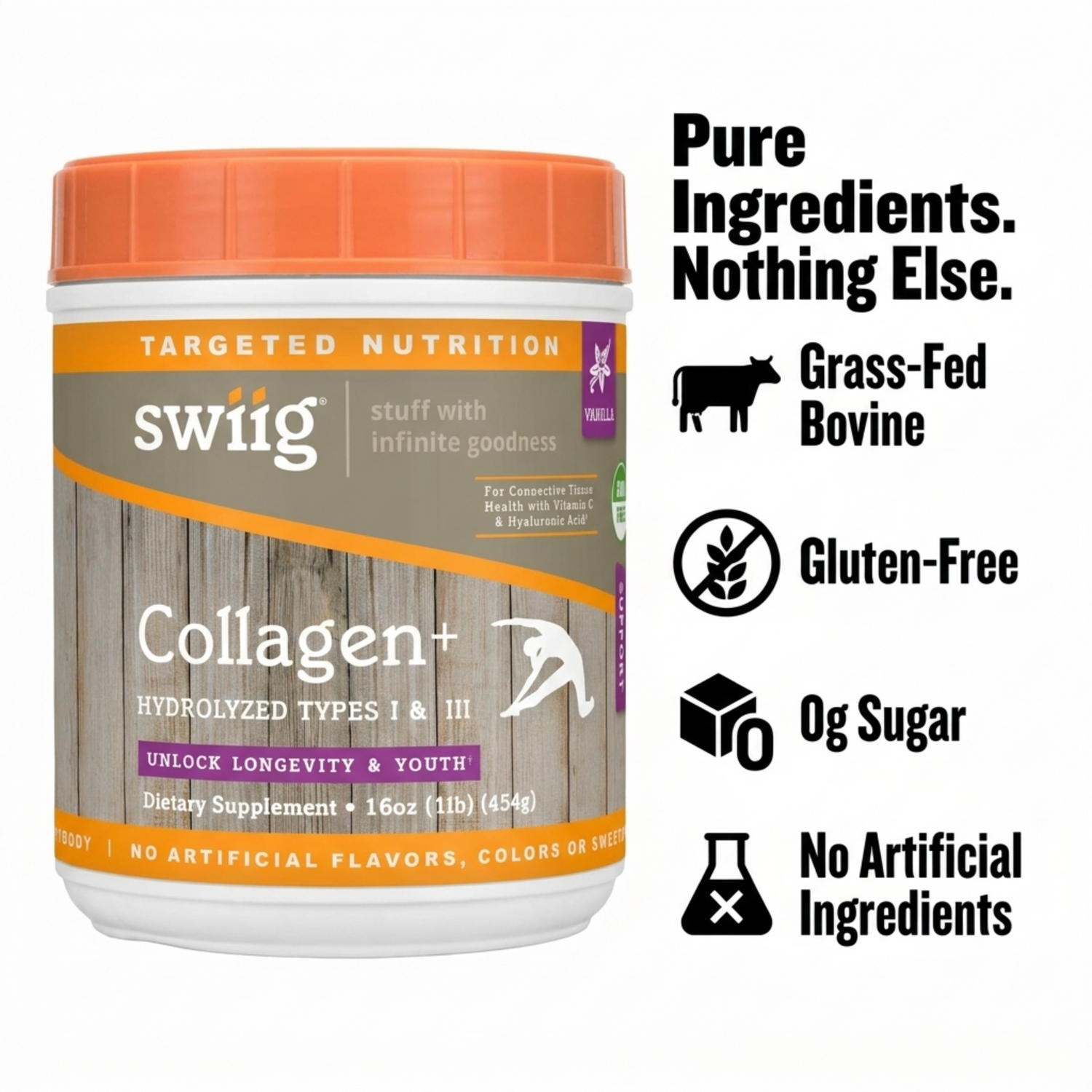 Collagen, Vanilla 1lb - swiig