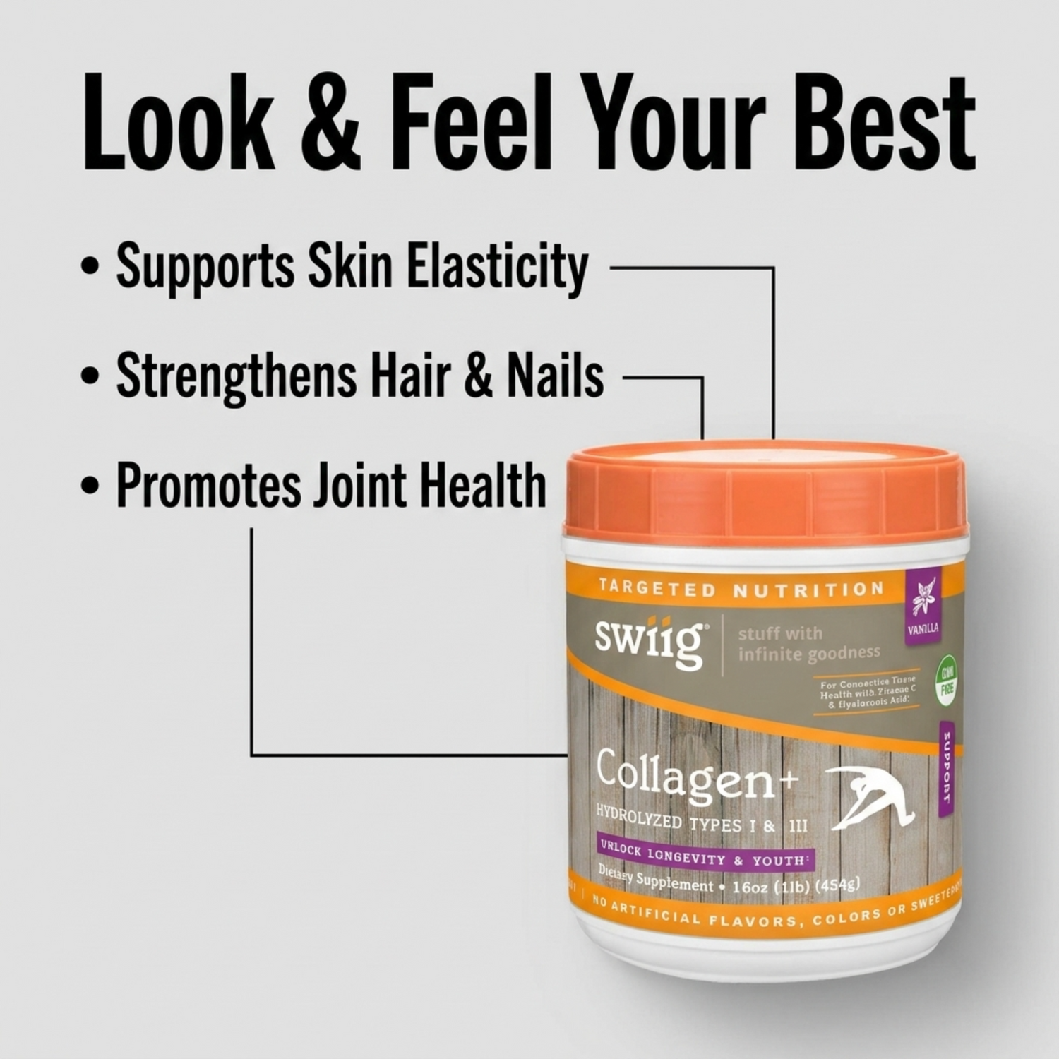 Collagen, Vanilla 1lb - swiig
