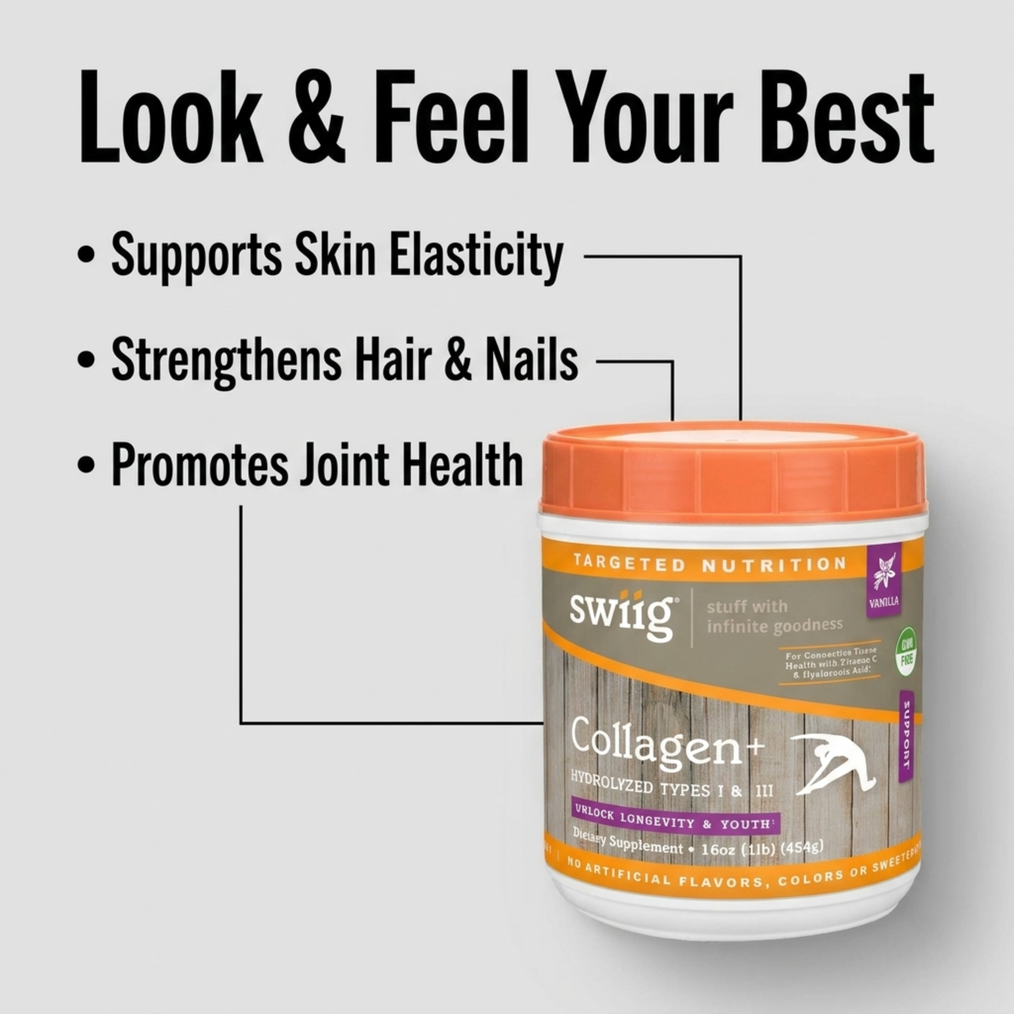 Collagen, Vanilla 1lb - swiig