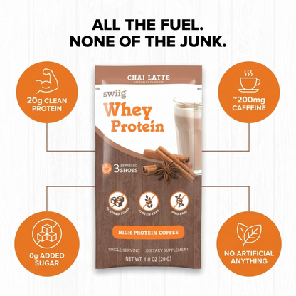 swiig Single Serve Whey Chai Latte 10pk