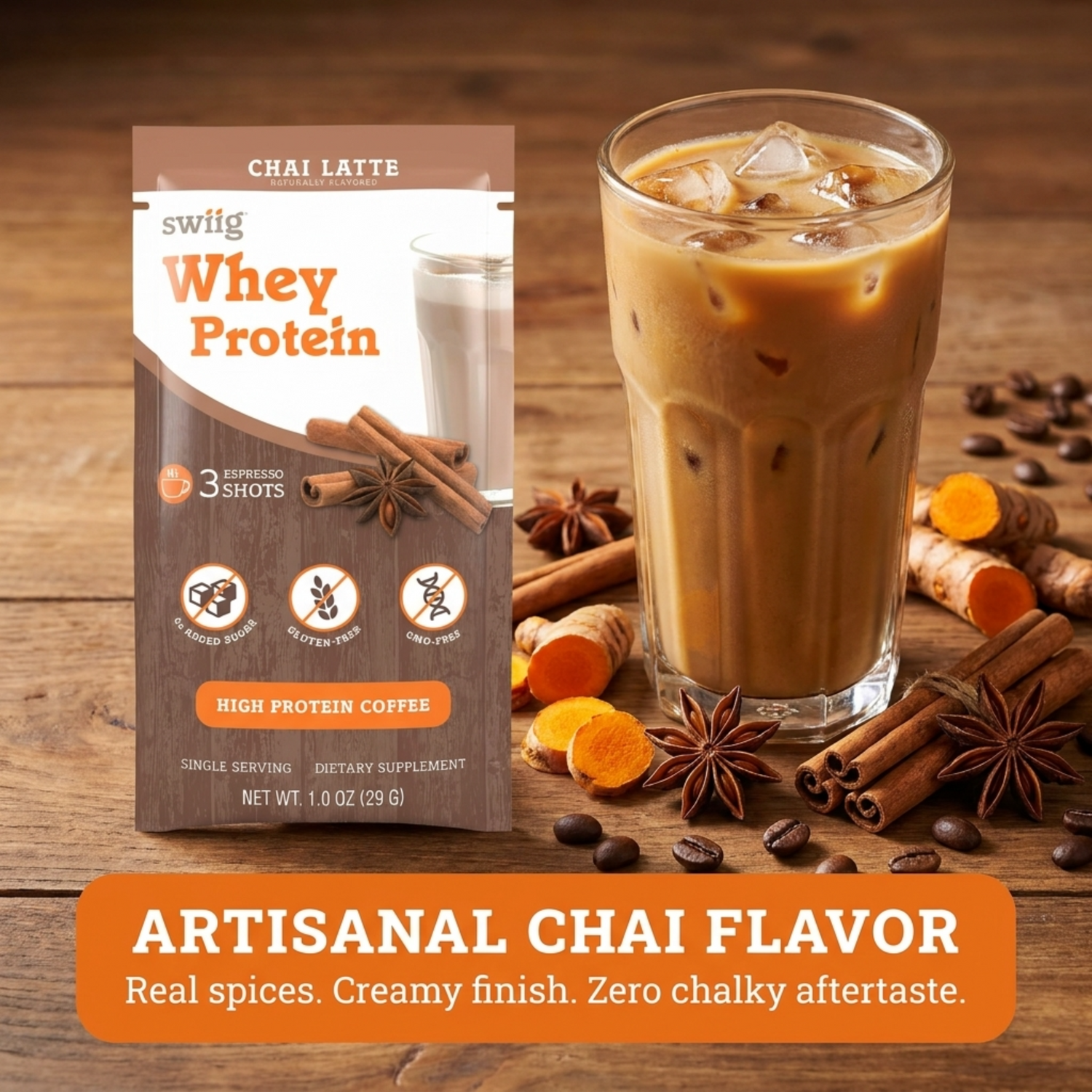 swiig Single Serve Whey Chai Latte 10pk