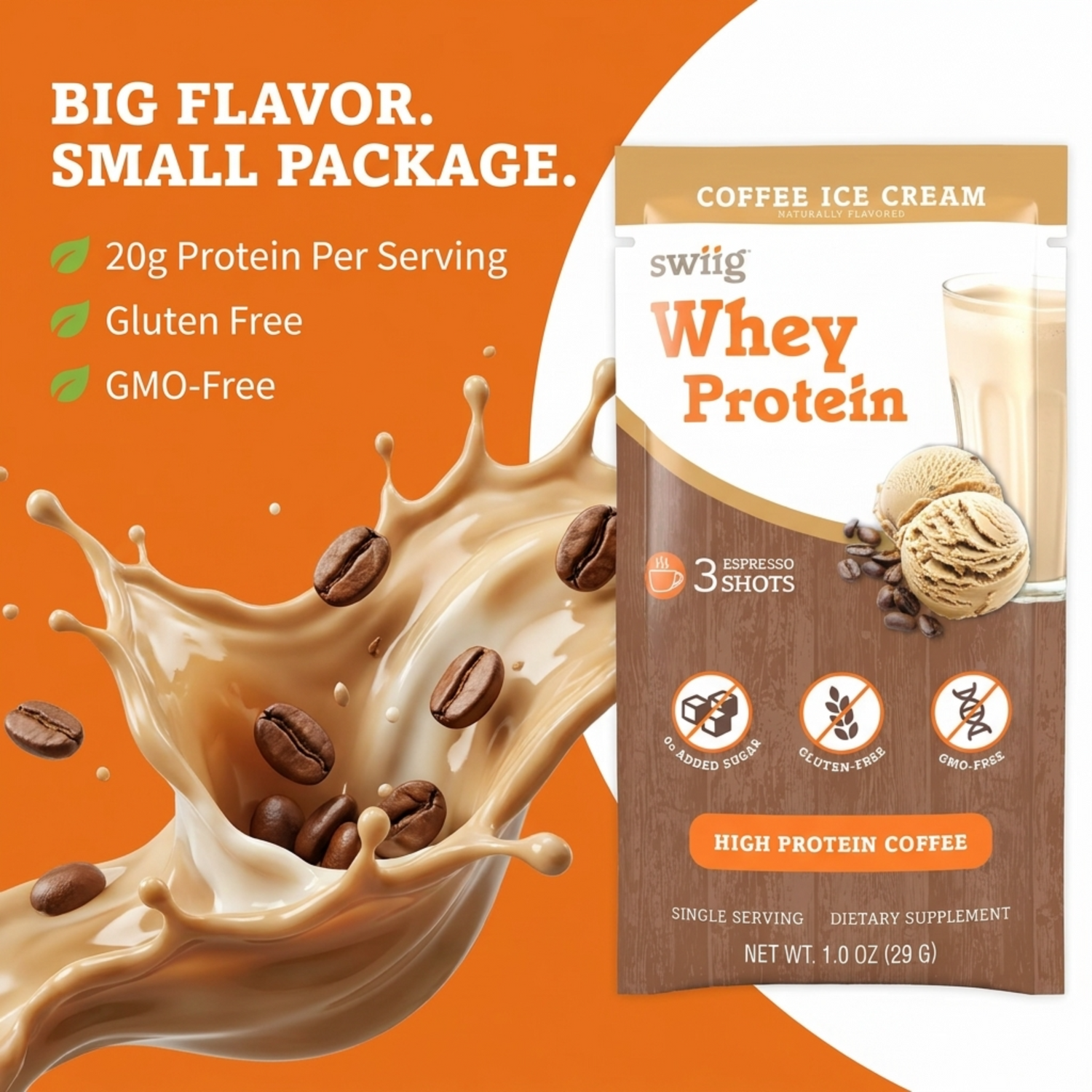 swiig Single Serve Coffee Ice Cream 10pk