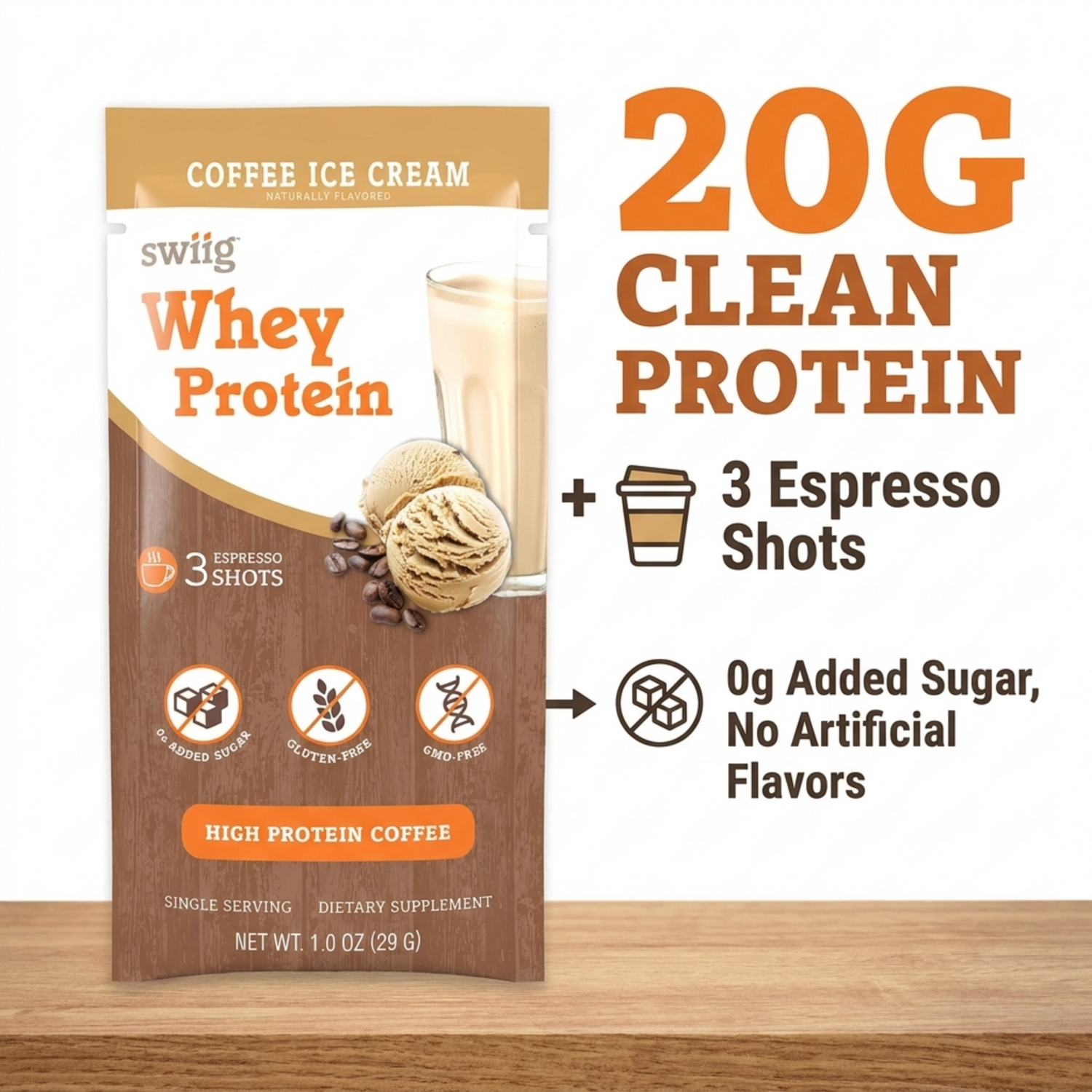 swiig Single Serve Coffee Ice Cream 10pk
