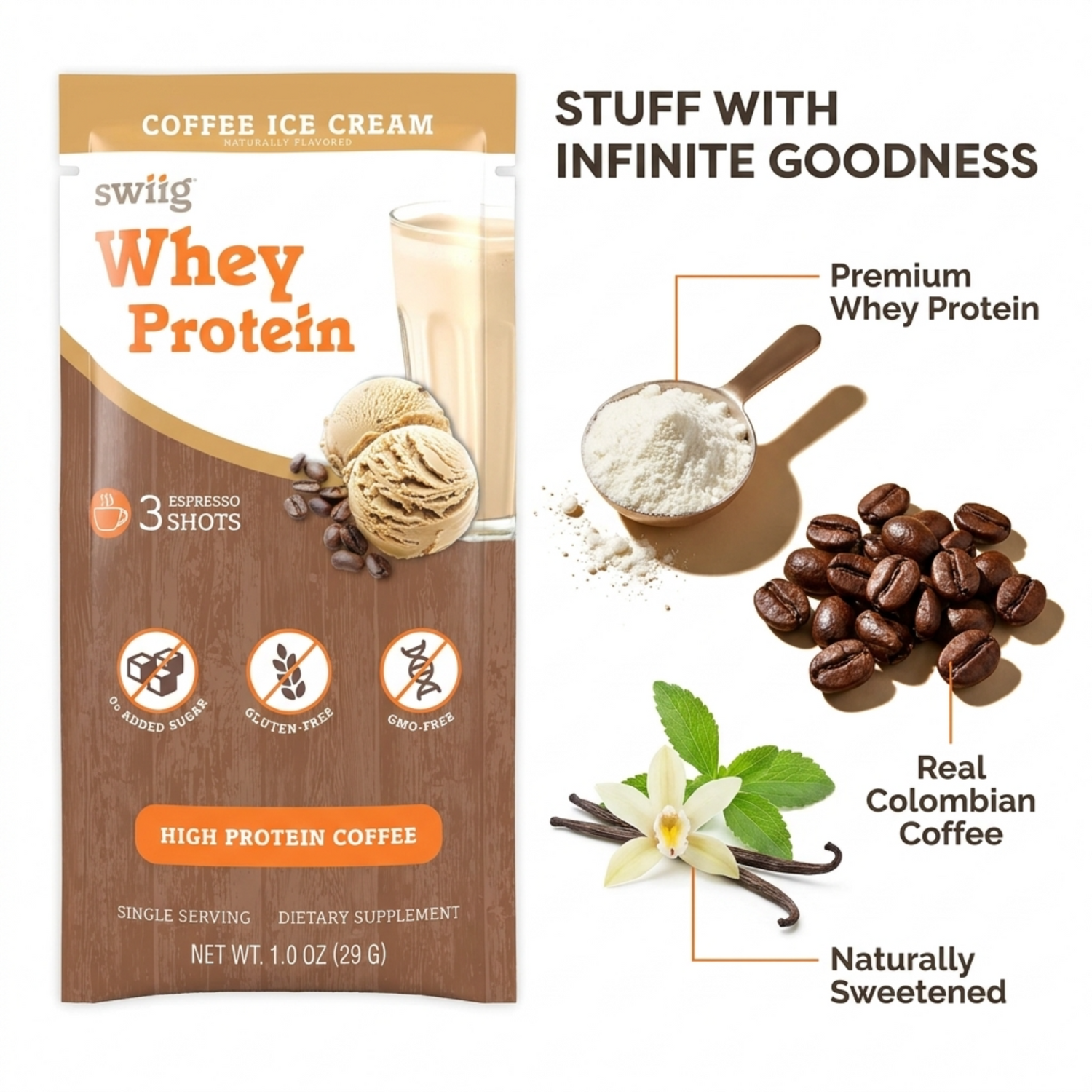 swiig Single Serve Coffee Ice Cream 10pk