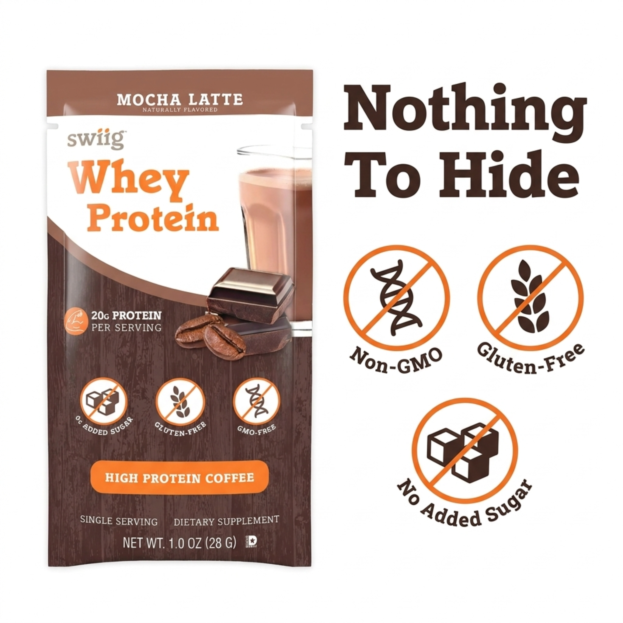 swiig Single Serve Whey Mocha Latte 10pk
