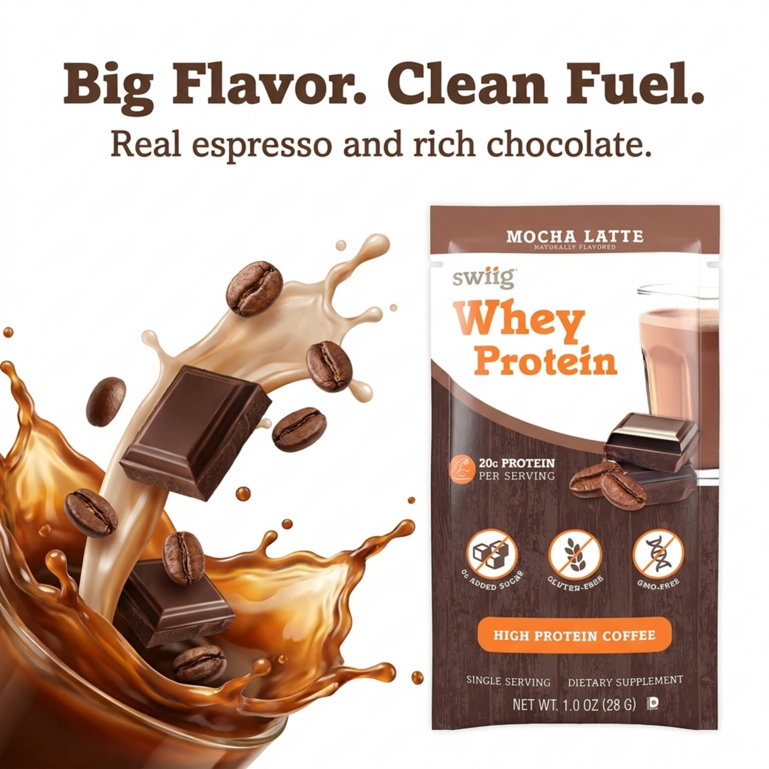 swiig Single Serve Whey Mocha Latte 10pk