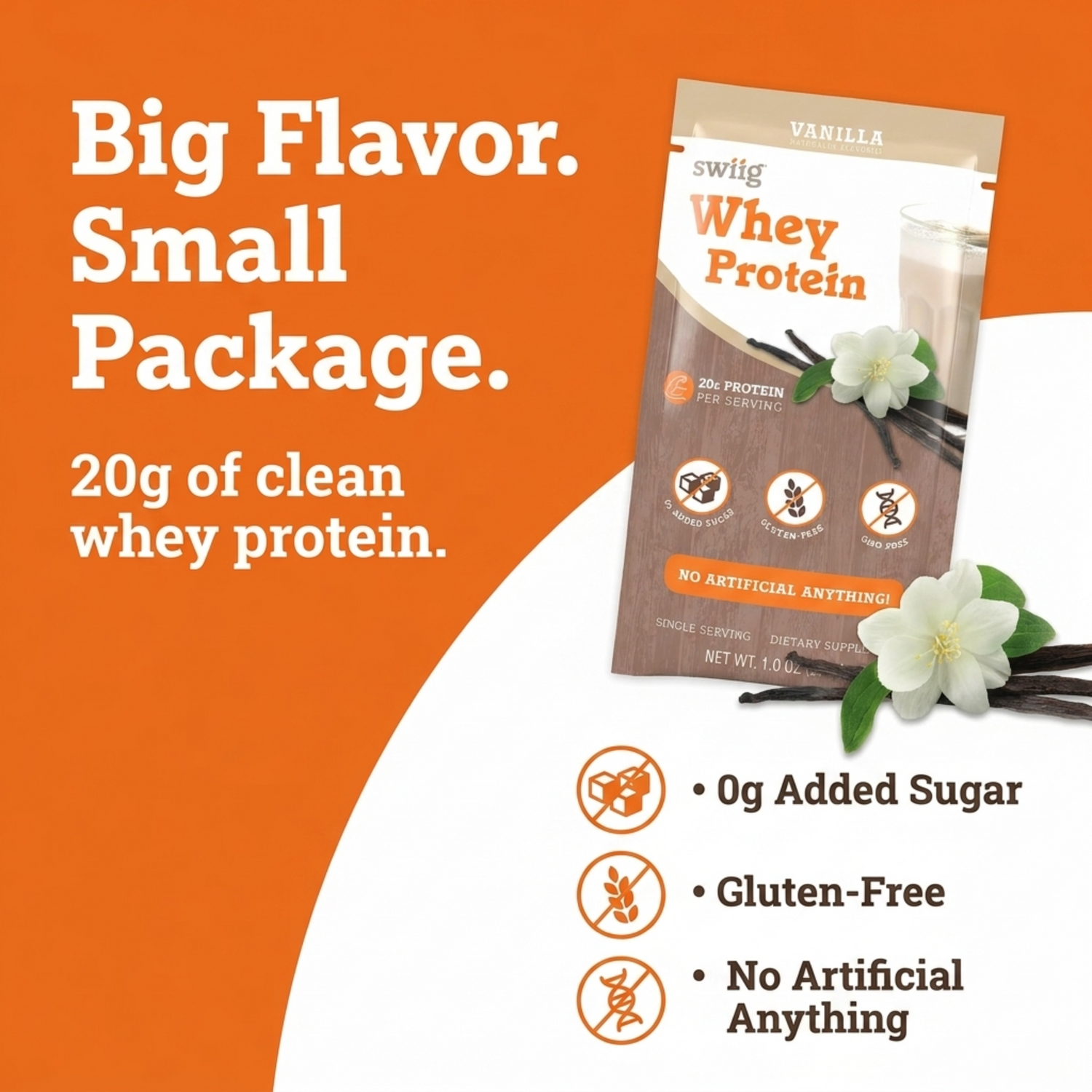 swiig Single Serve Whey Vanilla 10pk - swiig