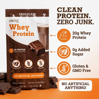 swiig Single Serve Whey Chocolate 10pk - swiig