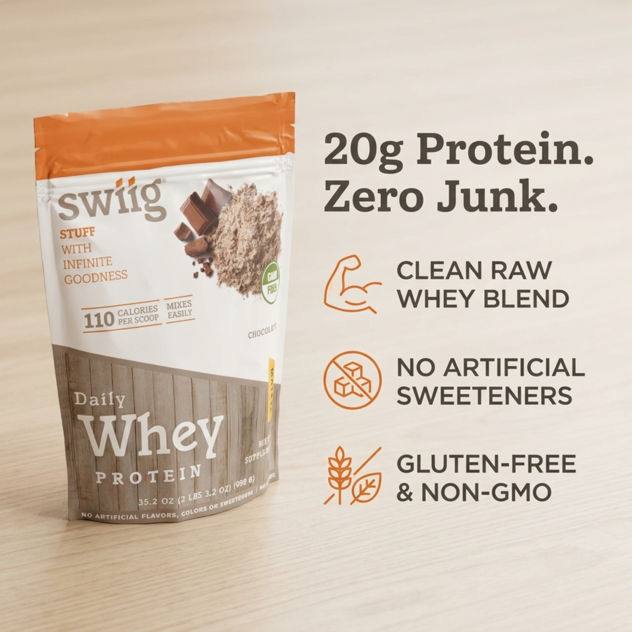 Chocolate Daily Whey Protein Matrix - swiig