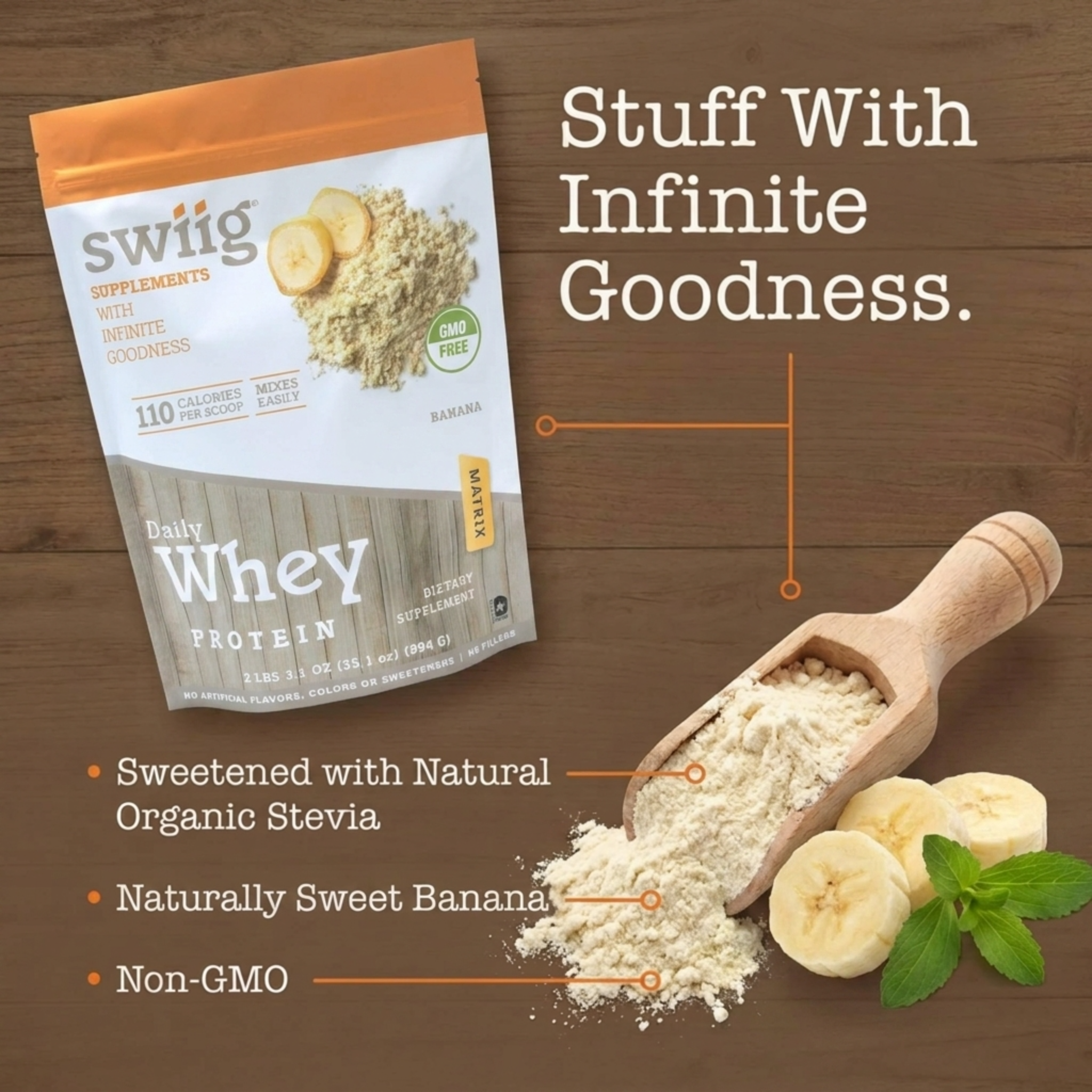 Banana Daily Whey Protein Matrix - swiig