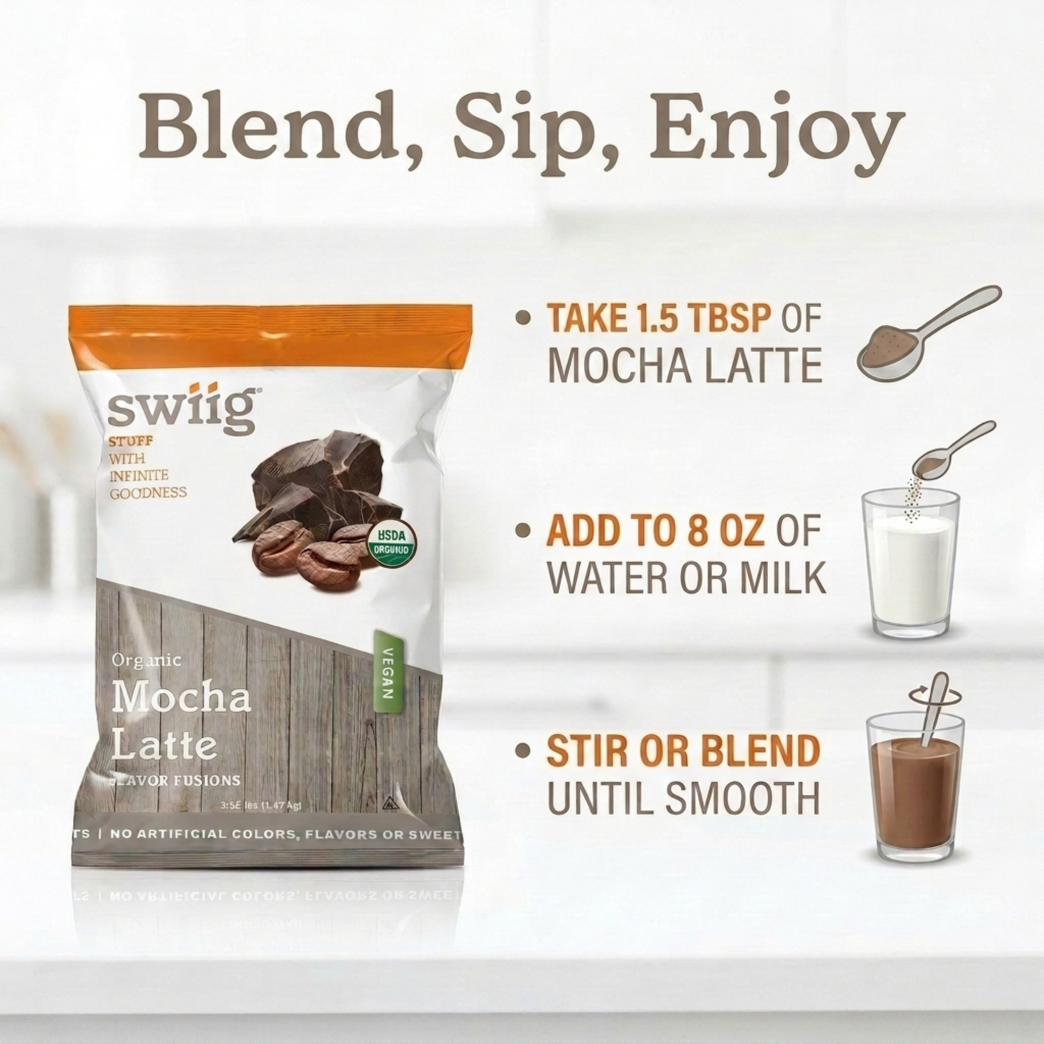 Organic Mocha Latte Powder | swiig