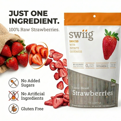 Freeze-Dried, Diced Strawberries 205g - swiig