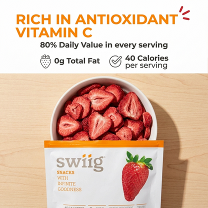 Freeze-Dried, Diced Strawberries 205g - swiig