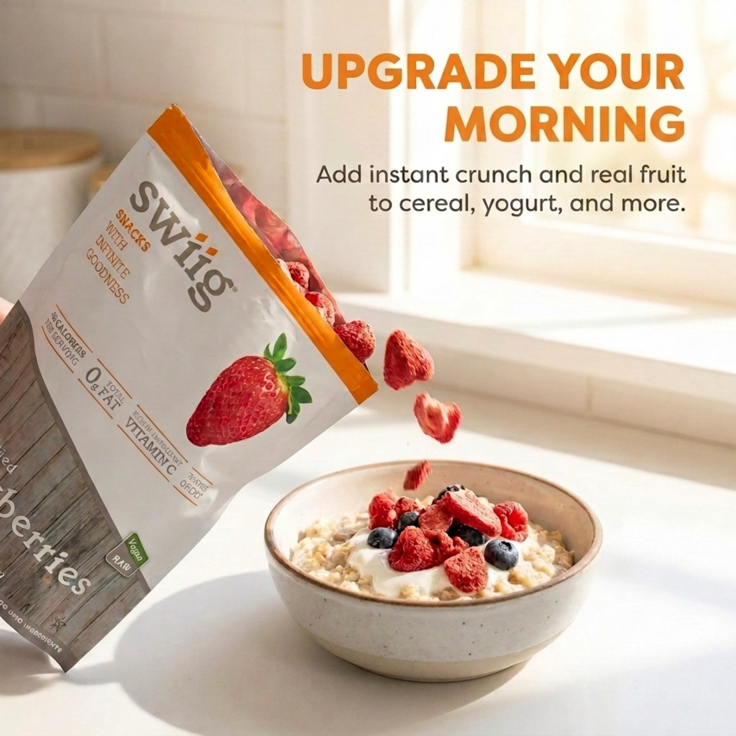 Freeze-Dried, Diced Strawberries 205g - swiig