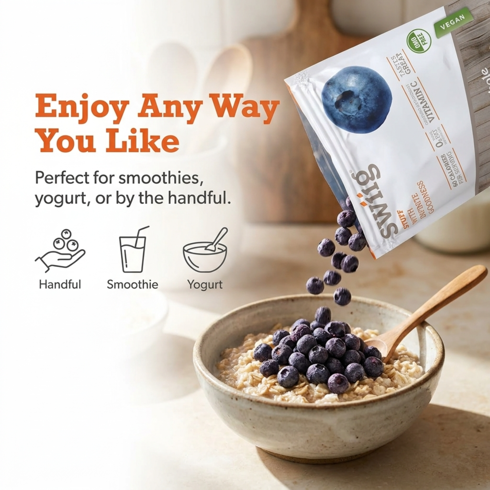Freeze Dried Blueberries - 10.2oz bag - swiig