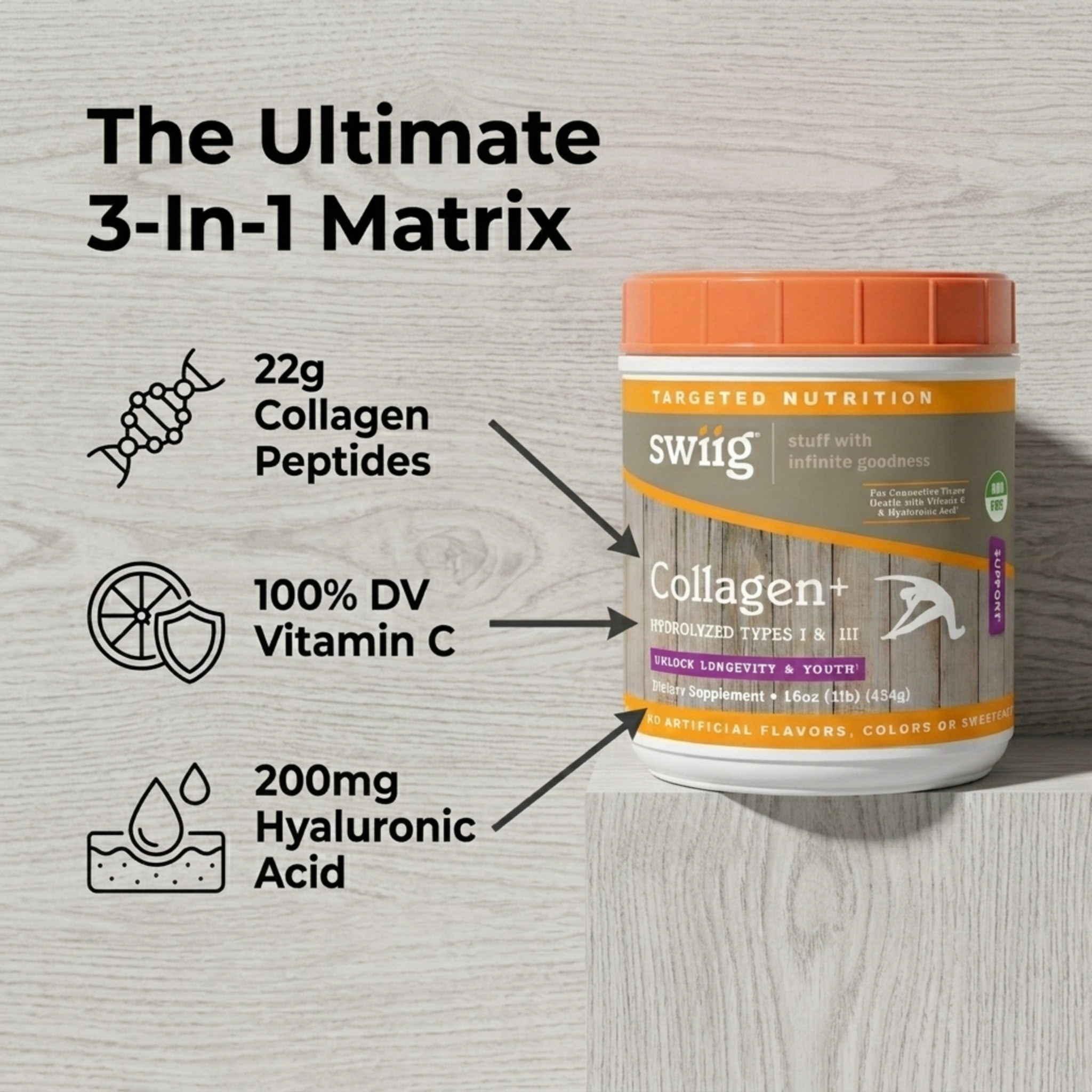 Collagen, Unflavored 1lb - swiig