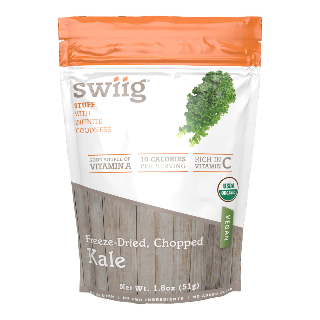 Organic Freeze-Dried, Chopped Kale - 1.8oz - swiig