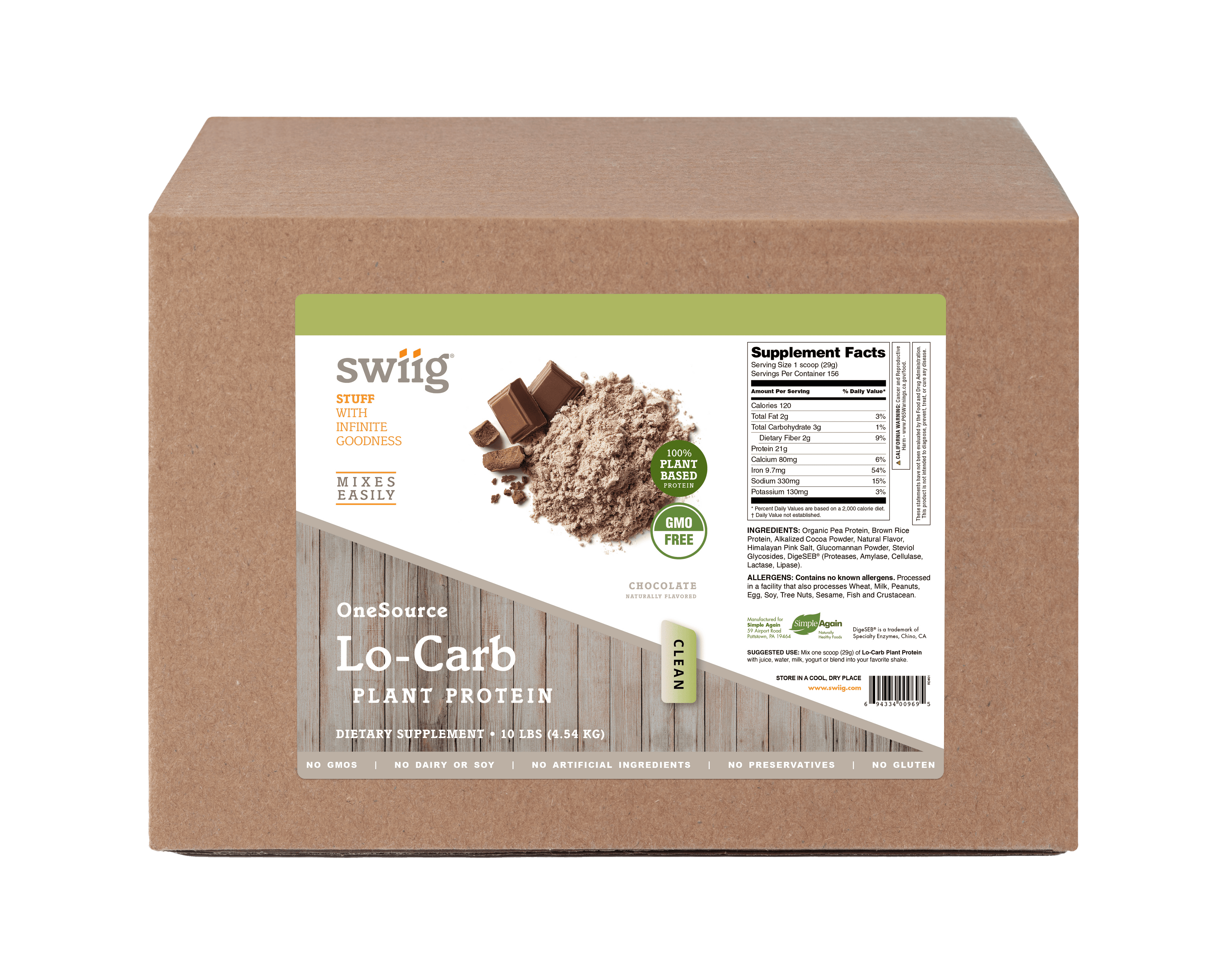 OneSource LoCarb Plant Chocolate 10lb - swiig