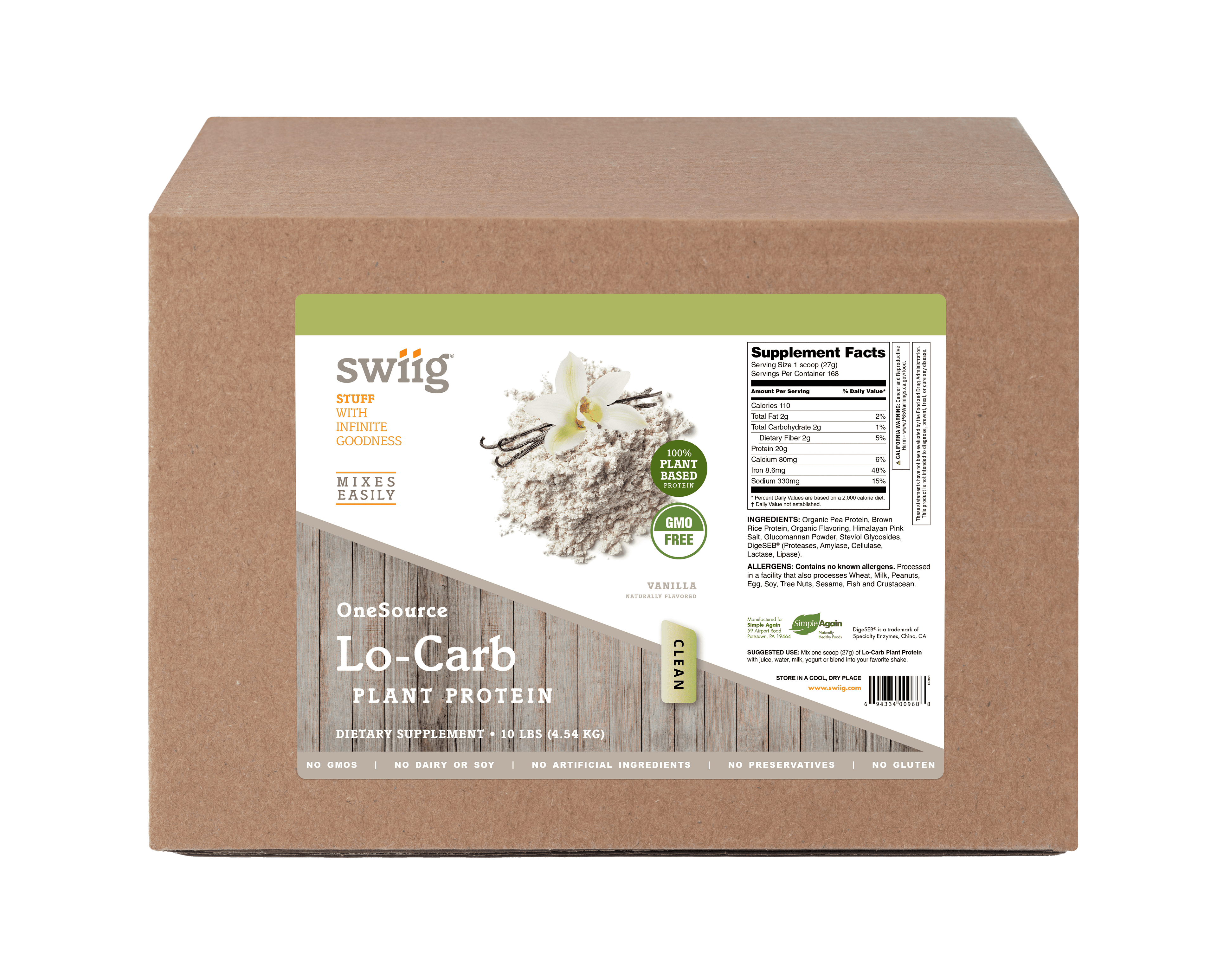 OneSource LoCarb Plant Vanilla 10lb - swiig