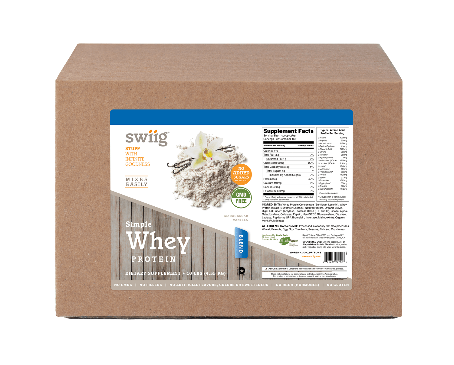 Simple Whey Vanilla Blend (No Sugar Added) - swiig