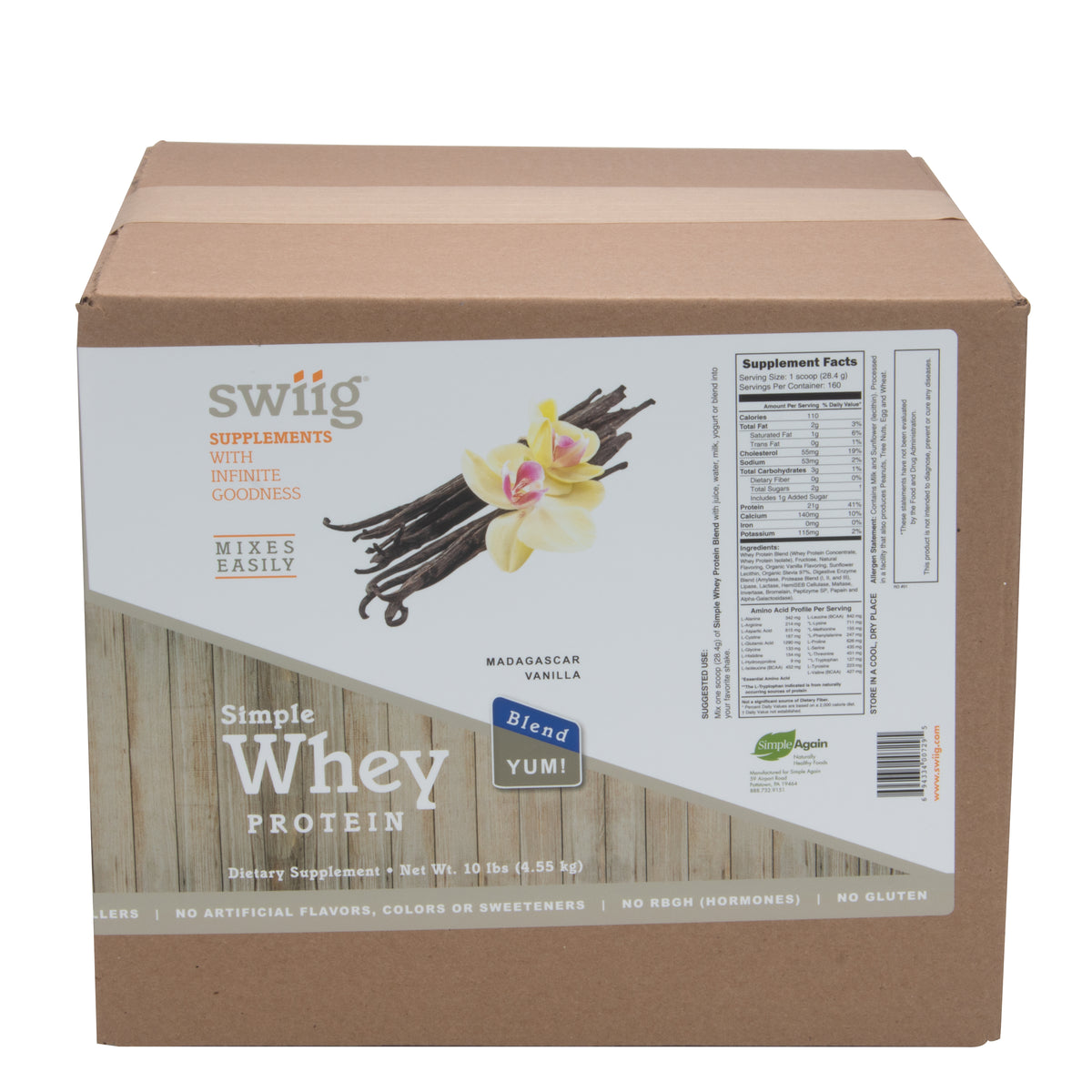Simple Whey Vanilla Blend (No Sugar Added) - swiig