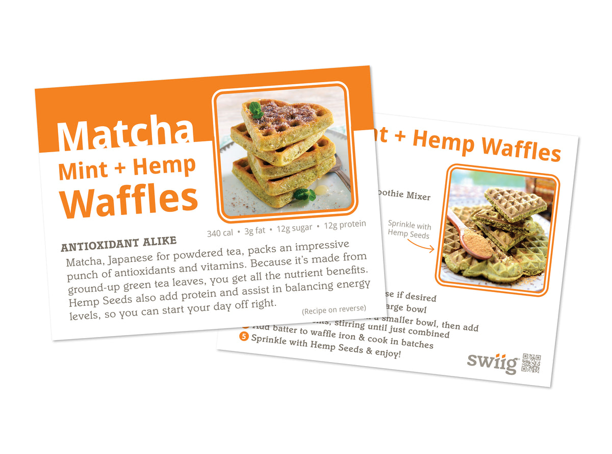 Matcha Mint Hemp Waffle Recipe Card