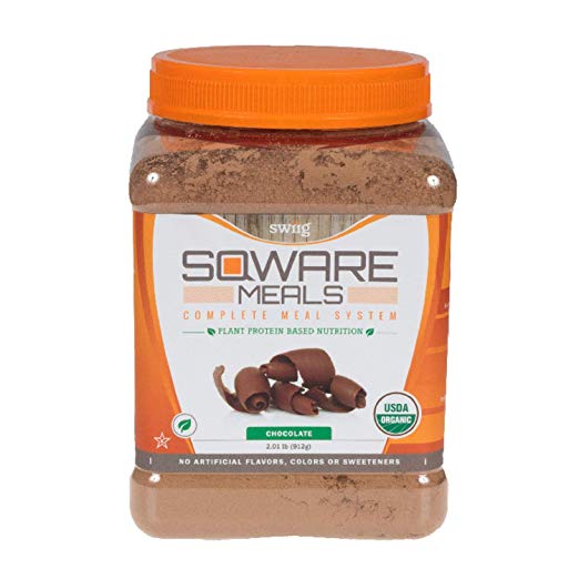 Organic Chocolate SQWARE MEALS - Complete Meal System, Plant Protein Based - swiig